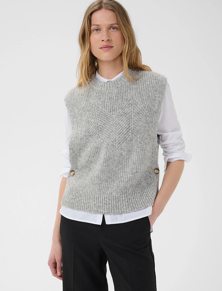 Part Two - CharlyePW Waistcoat - medium grey melange - 0