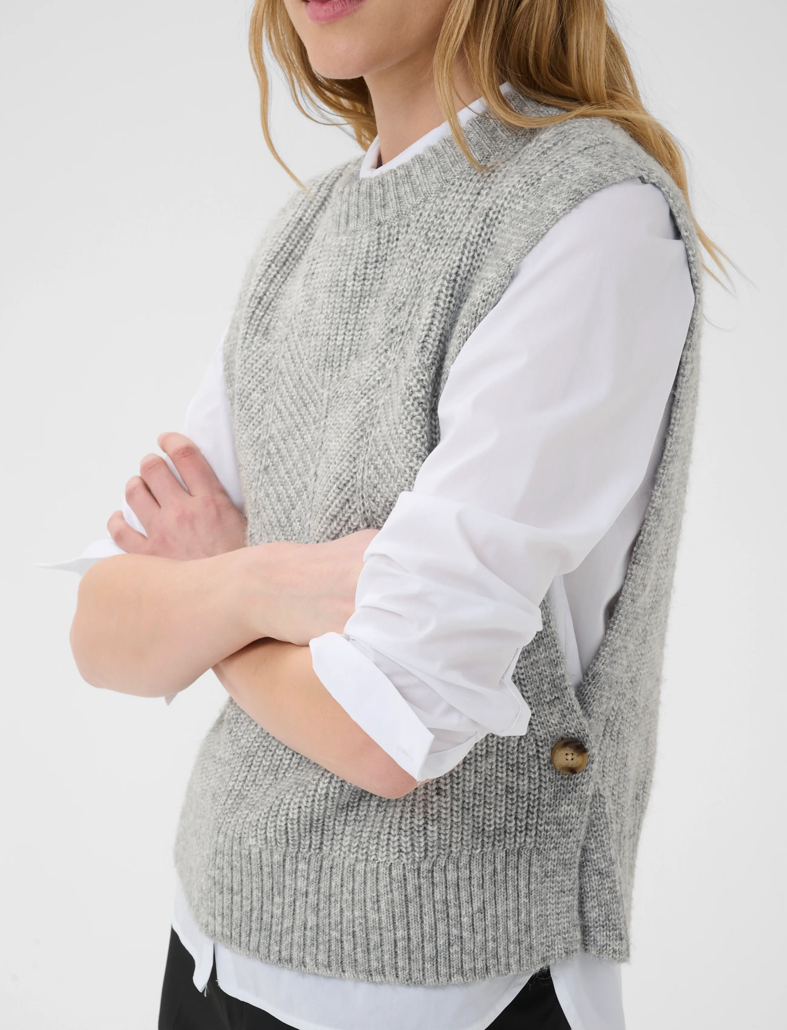 Part Two - CharlyePW Waistcoat - medium grey melange - 5