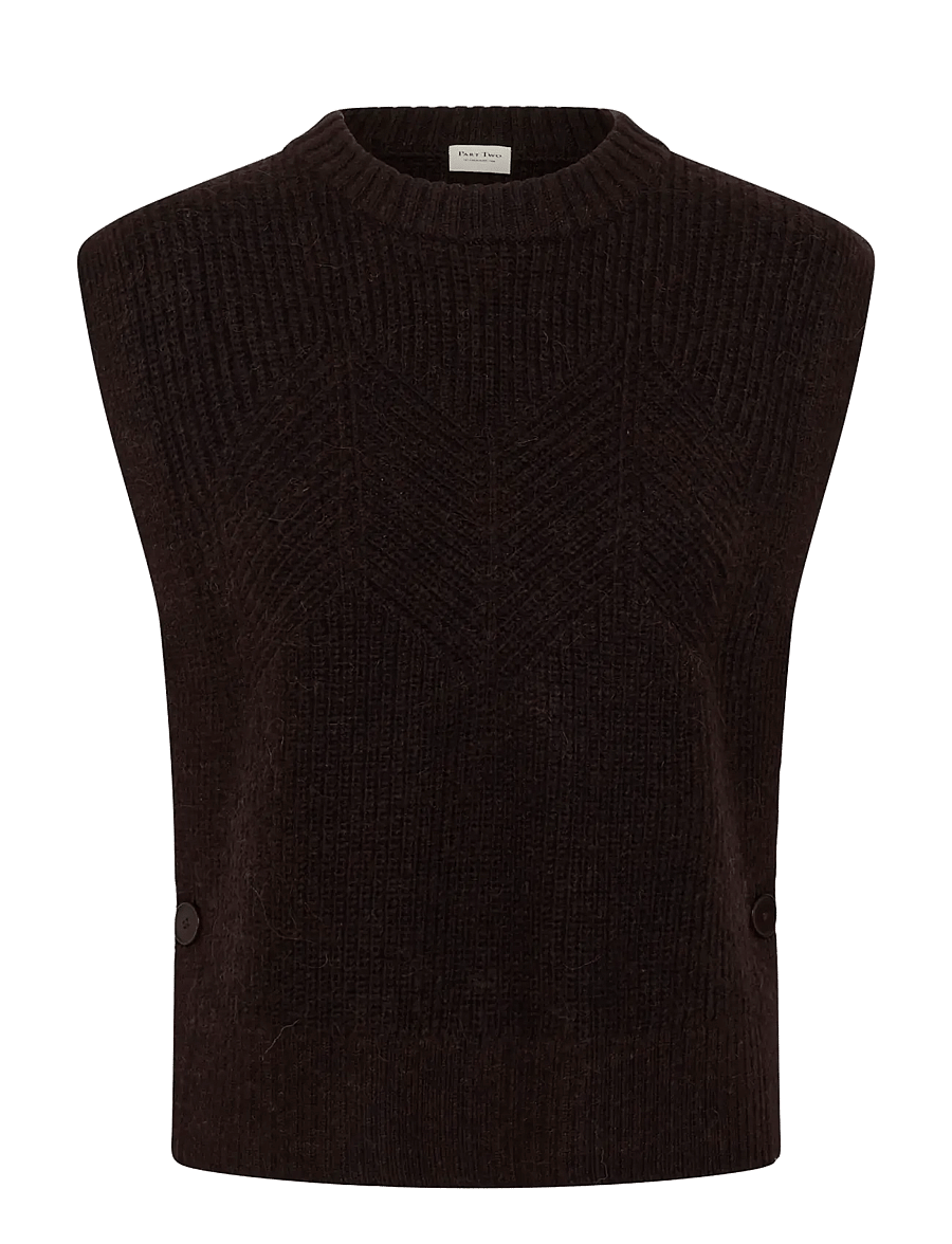 Part Two - CharlyePW Waistcoat - strikveste - mole' melange - 1