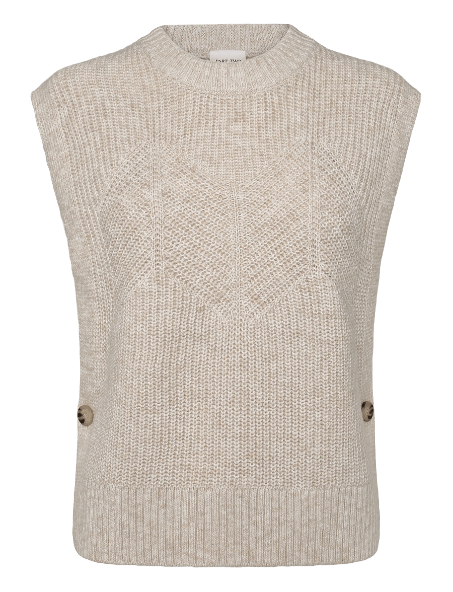 Part Two - CharlyePW Waistcoat - kootud vestid - whitecap melange - 0