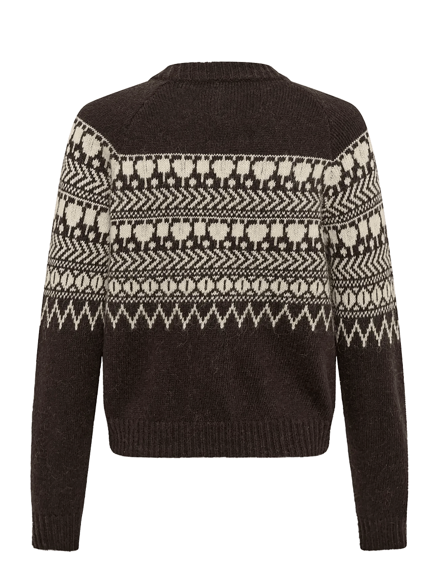 Part Two - CharmainePW Cardigan - mole/whitcap jaquard - 2