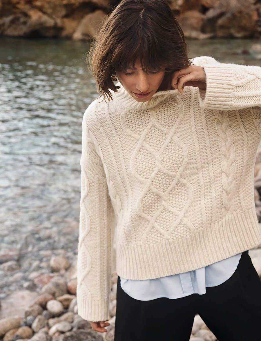 Part Two - ChannaPW Pullover - jumpers - whitecap melange - 0