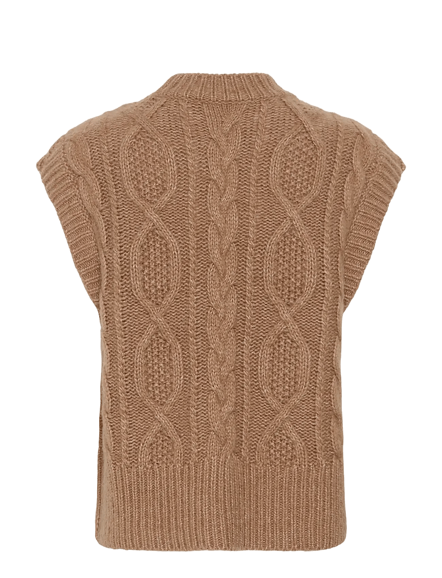 Part Two - ChaninaPW Waistcoat - kootud vestid - medium brown melange - 2