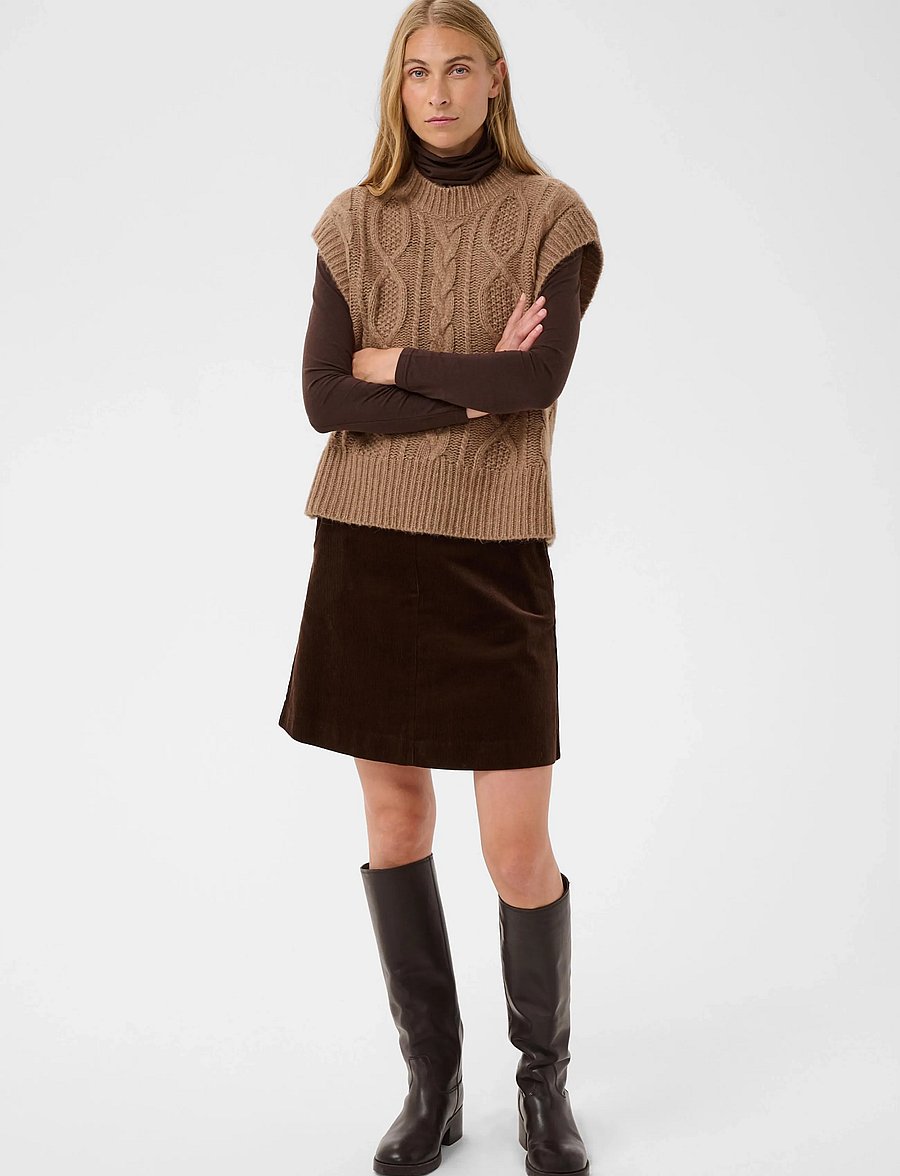 Part Two - ChaninaPW Waistcoat - kootud vestid - medium brown melange - 0