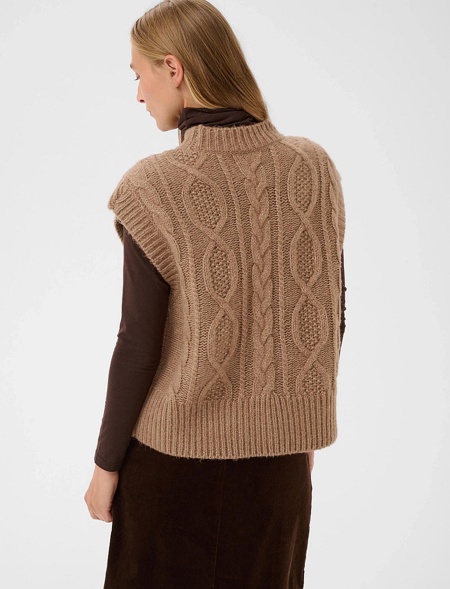 Part Two - ChaninaPW Waistcoat - kootud vestid - medium brown melange - 3