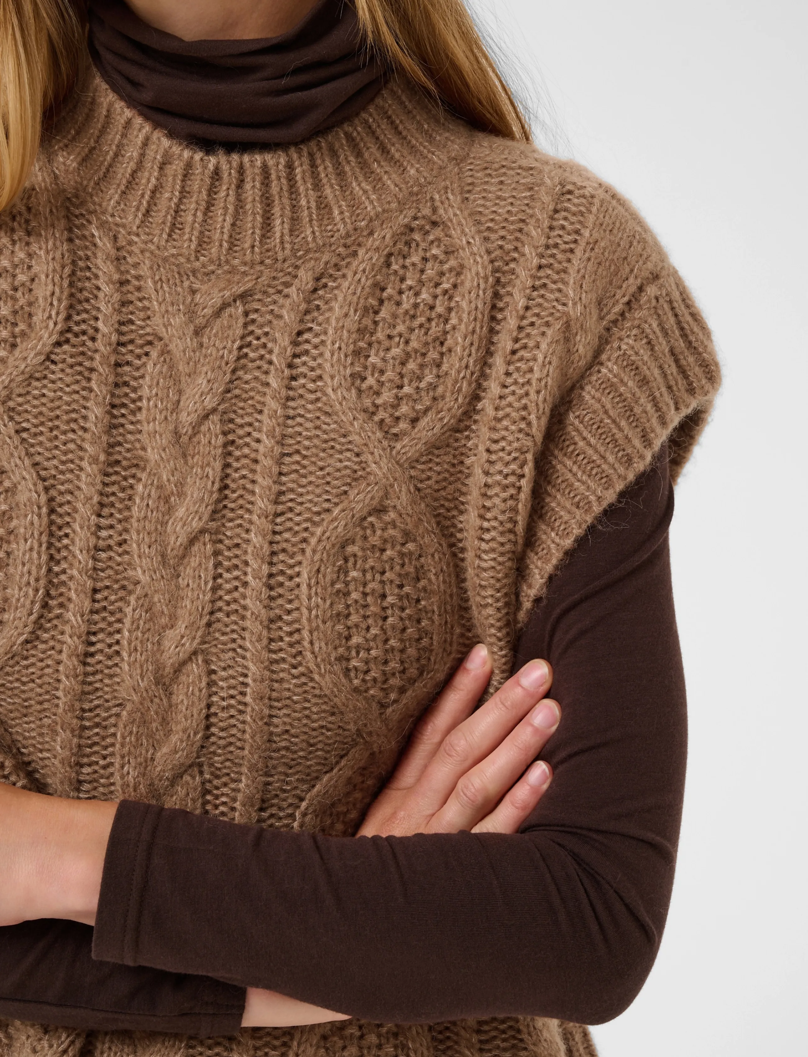 Part Two - ChaninaPW Waistcoat - kootud vestid - medium brown melange - 4