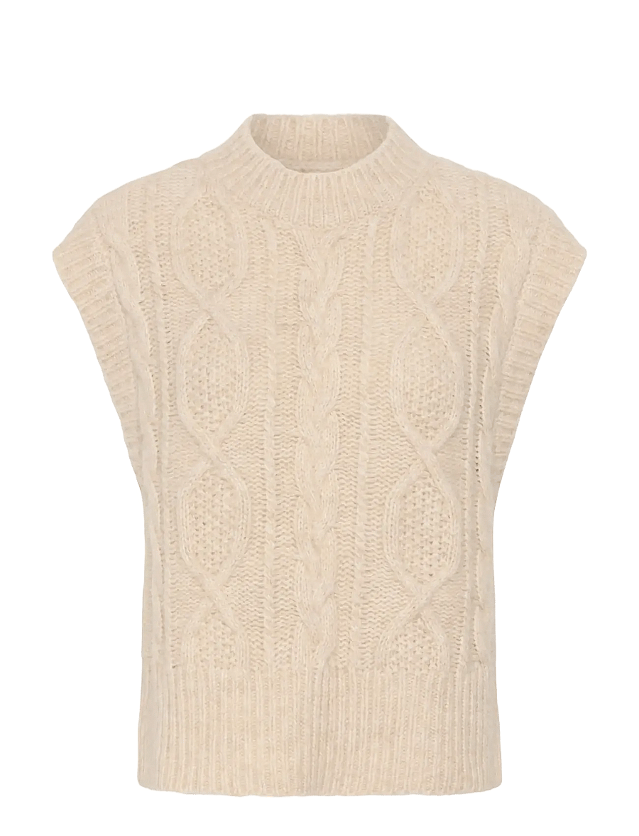 Part Two - ChaninaPW Waistcoat - knitted vests - whitecap melange - 1