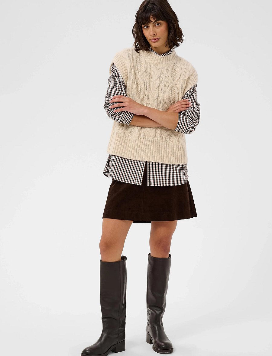 Part Two - ChaninaPW Waistcoat - knitted vests - whitecap melange - 0