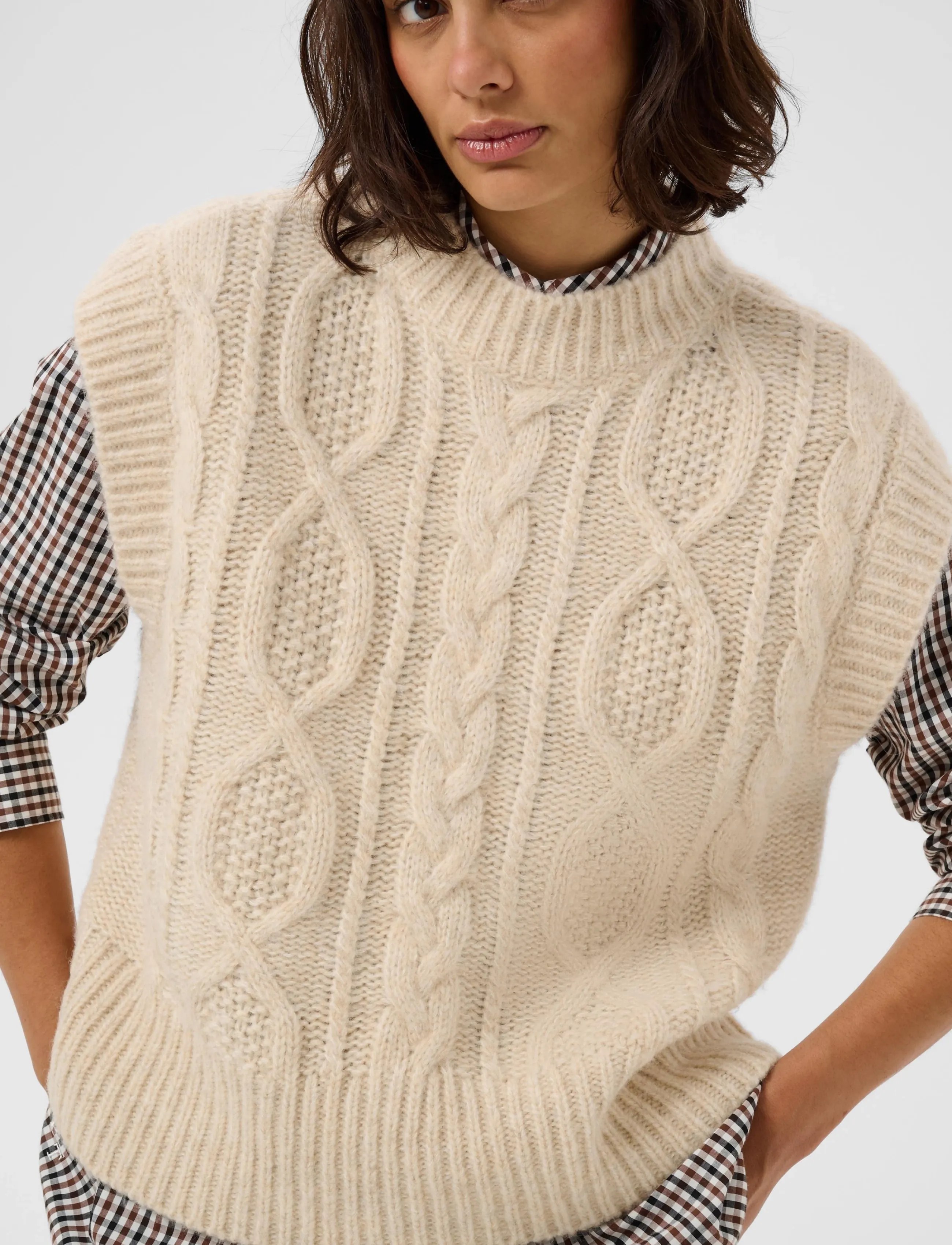 Part Two - ChaninaPW Waistcoat - knitted vests - whitecap melange - 5