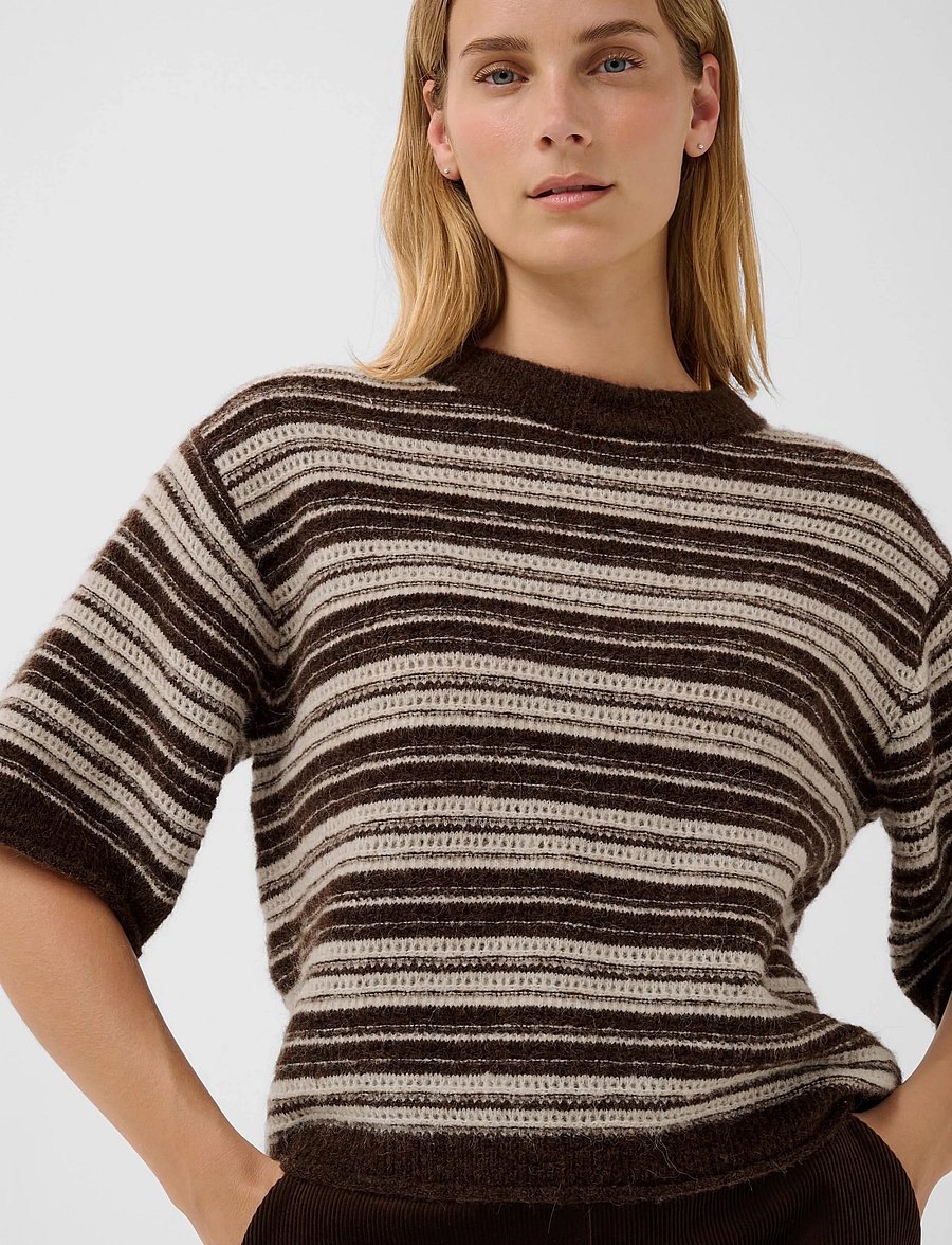 Part Two - CerysPW Pullover - striktrøjer - brown/french oak stripe - 5