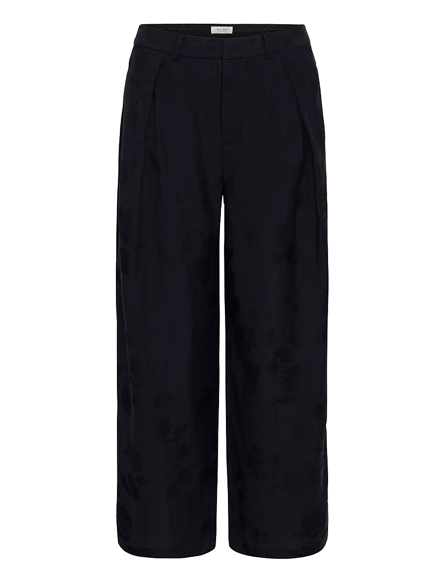 Part Two - CathleenPW PA - laia säärega püksid - dark navy flower jaquard - 1