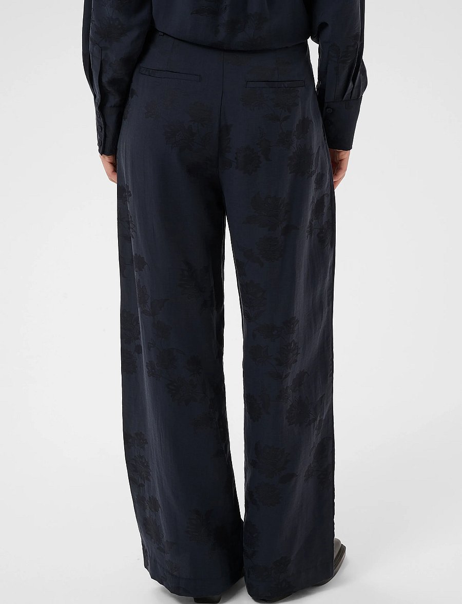 Part Two - CathleenPW PA - laia säärega püksid - dark navy flower jaquard - 4