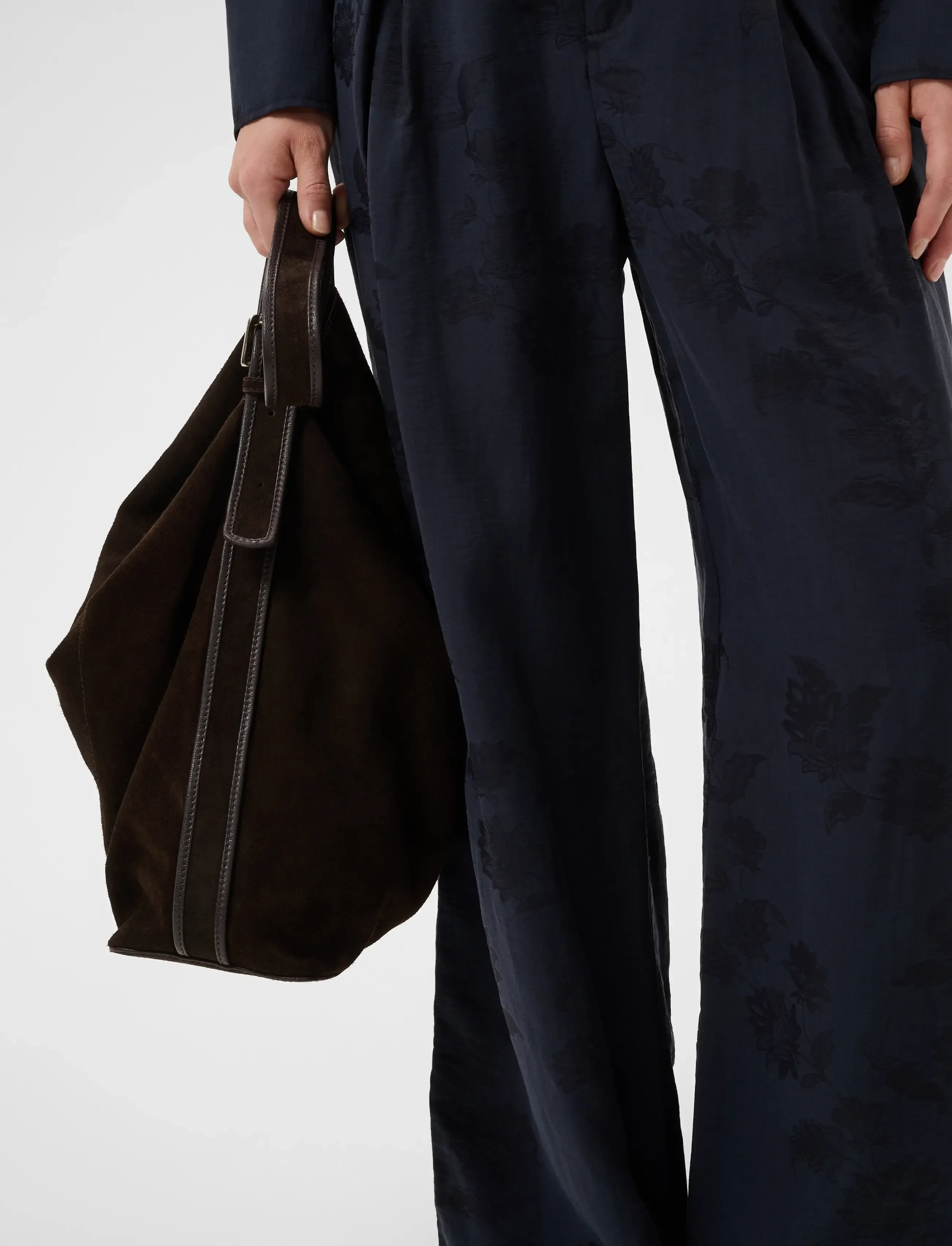 Part Two - CathleenPW PA - laia säärega püksid - dark navy flower jaquard - 5