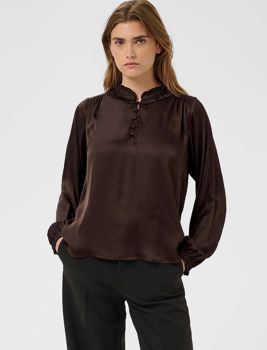Part Two - CaterinaPW Blouse - långärmade blusar - mole' - 0