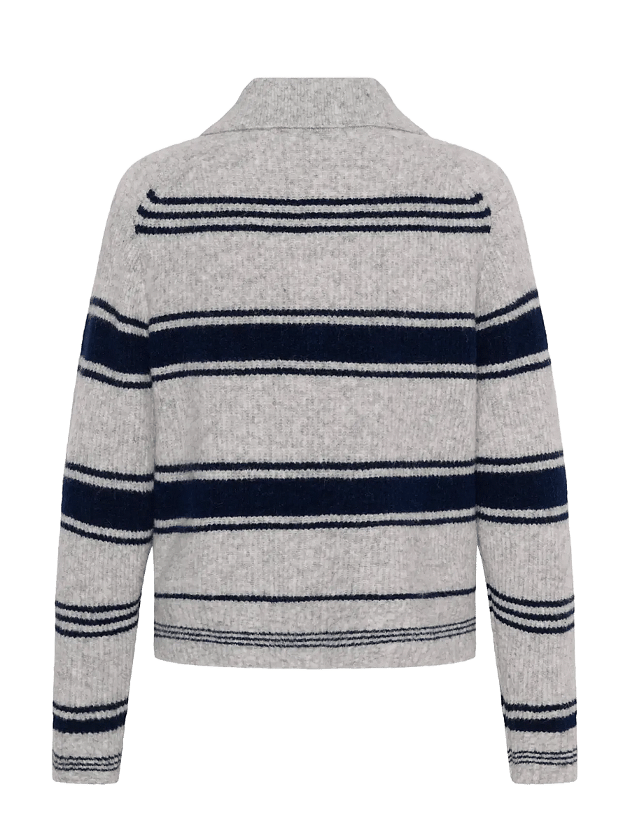 Part Two - CarilinaPW Pullover - stickade tröjor - grey w. navy stripes - 2