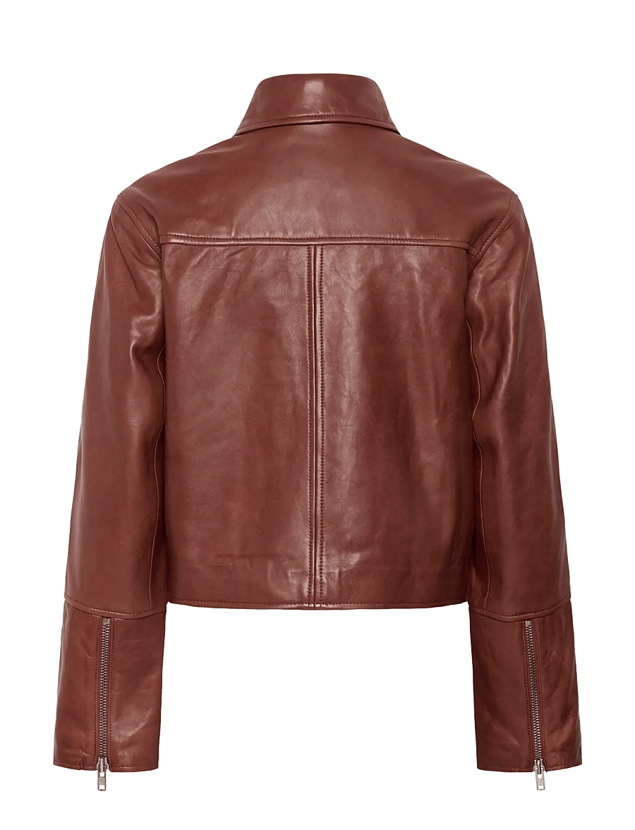 Part Two - CimmiePW Jacket - lederjacken - brown out - 2