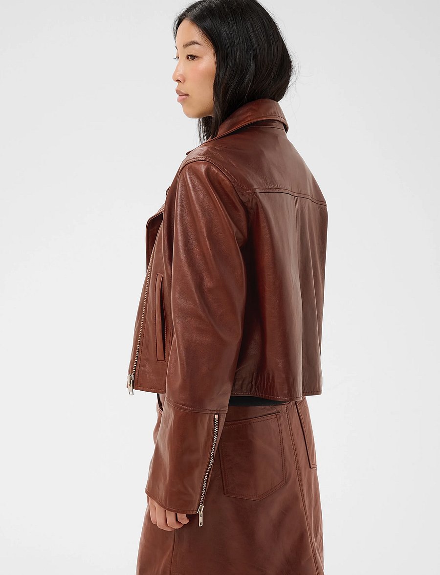 Part Two - CimmiePW Jacket - lederjacken - brown out - 3