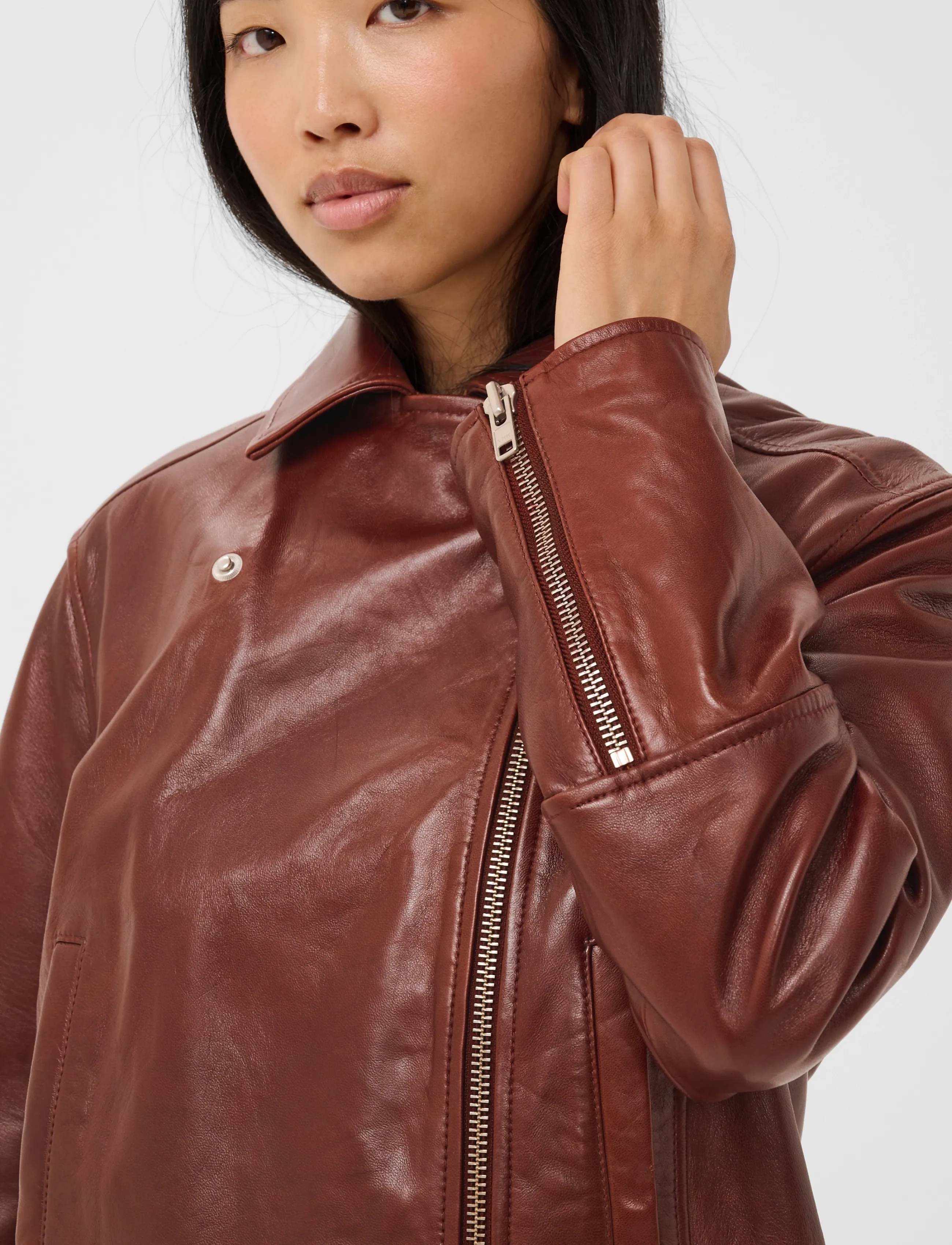 Part Two - CimmiePW Jacket - lederjacken - brown out - 5
