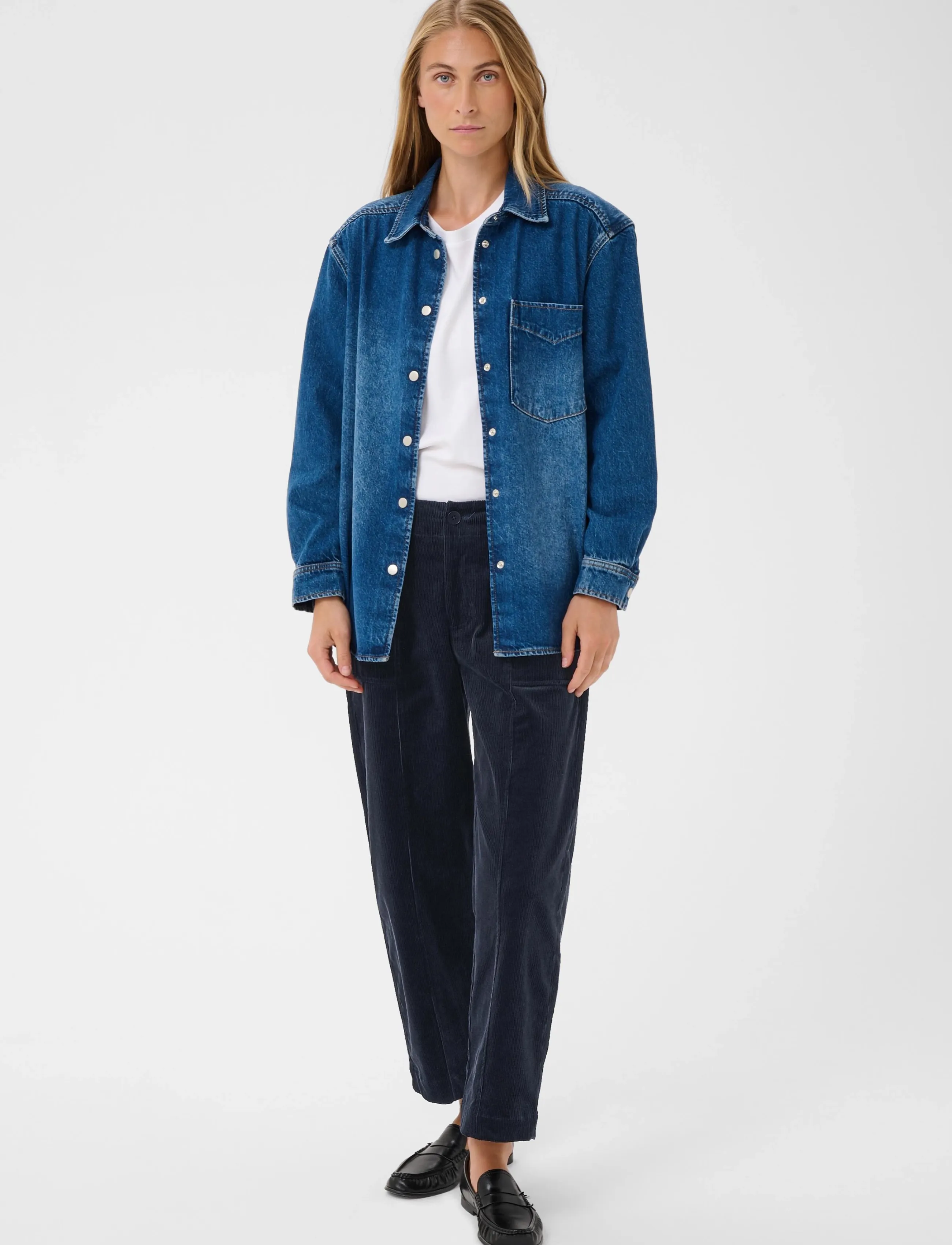 Part Two NettaPW Pants - Laia säärega püksid - DARK NAVY / navy