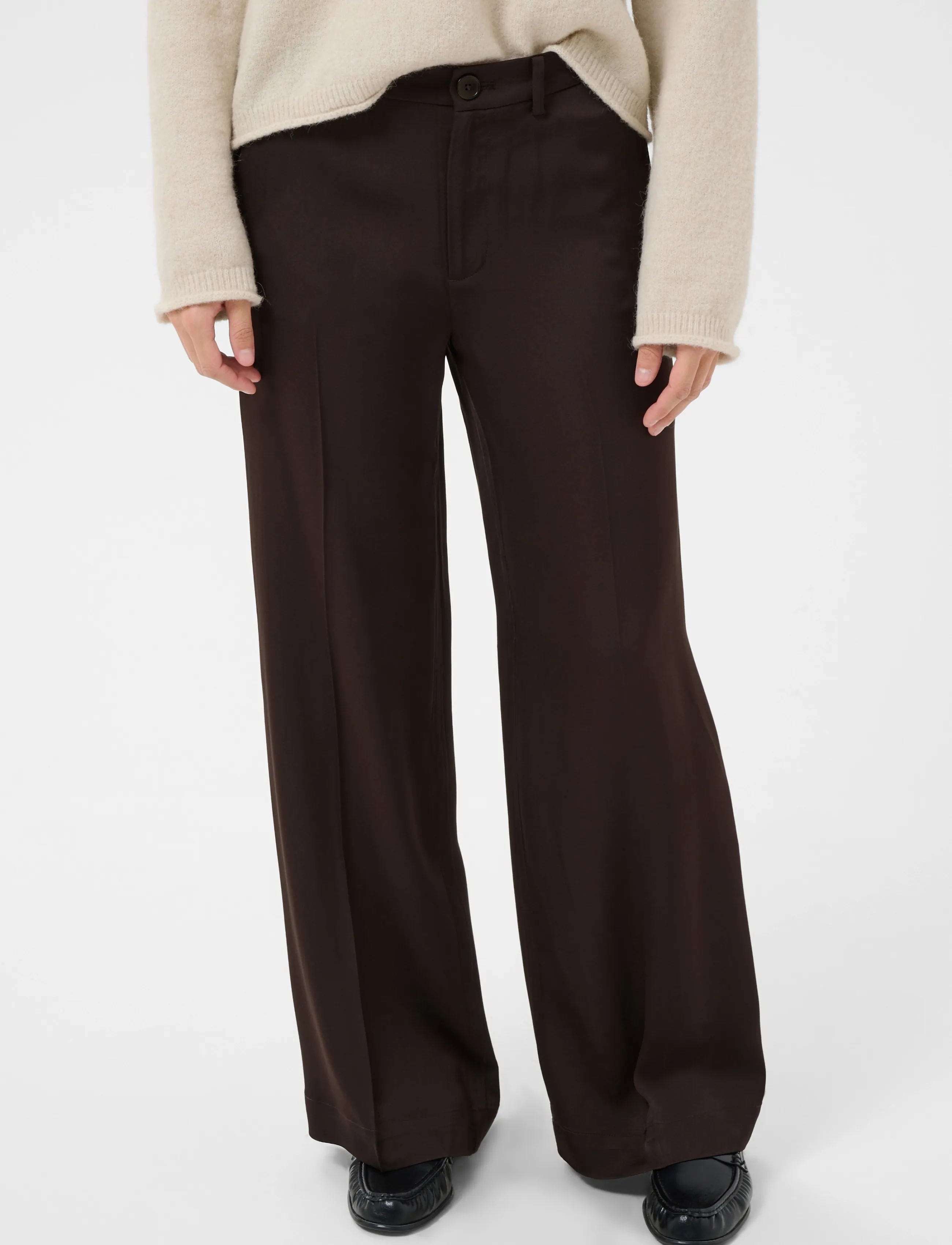 Part Two NinnesasPW Pants - Hosen mit weitem Bein - MOLE' / brown