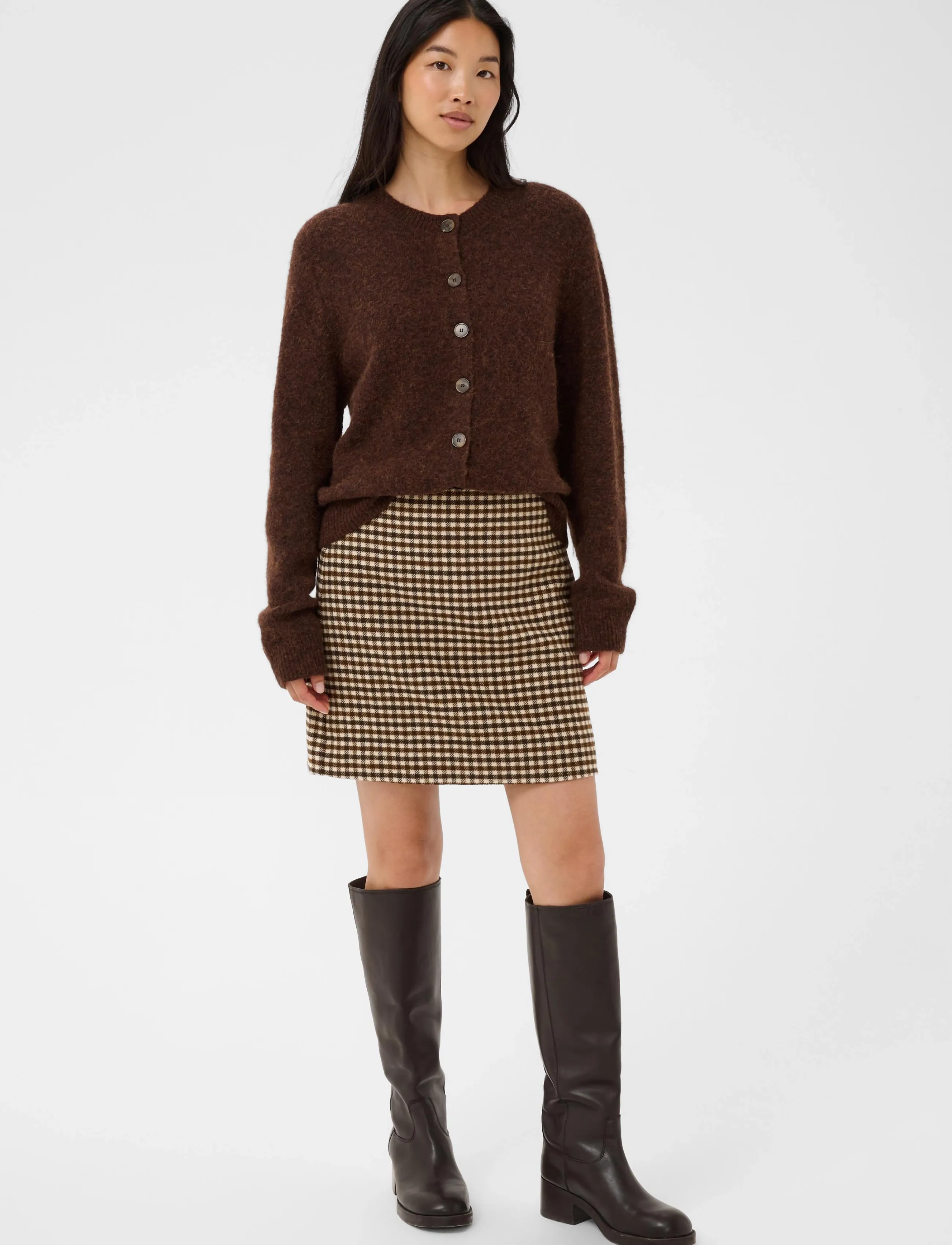 Part Two JulissaPW Skirt - Part Two - BROWN CHECK / brown