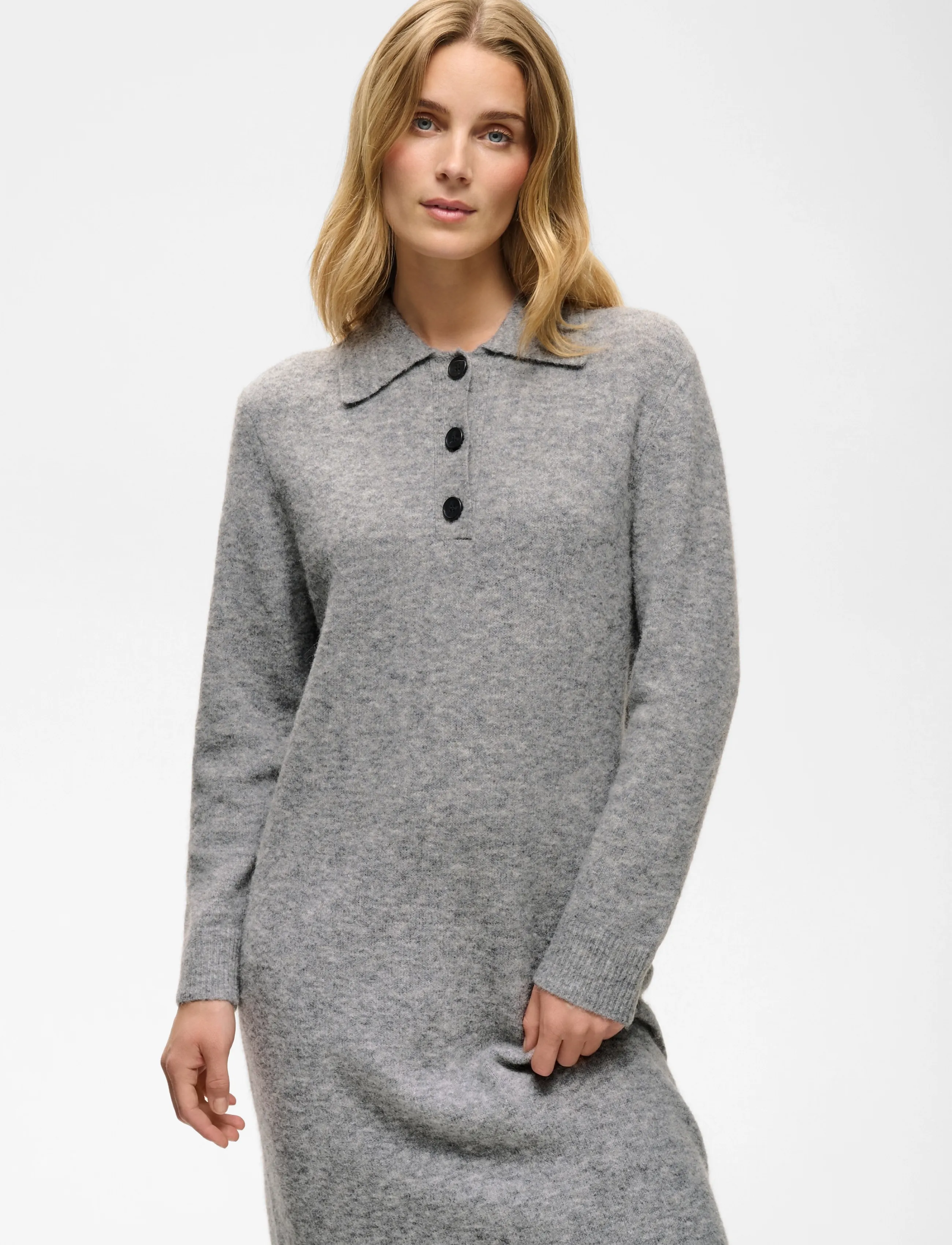 Part Two ChiliePW Dress - Stickade klänningar - STEEPLE GRAY MELANGE / grey