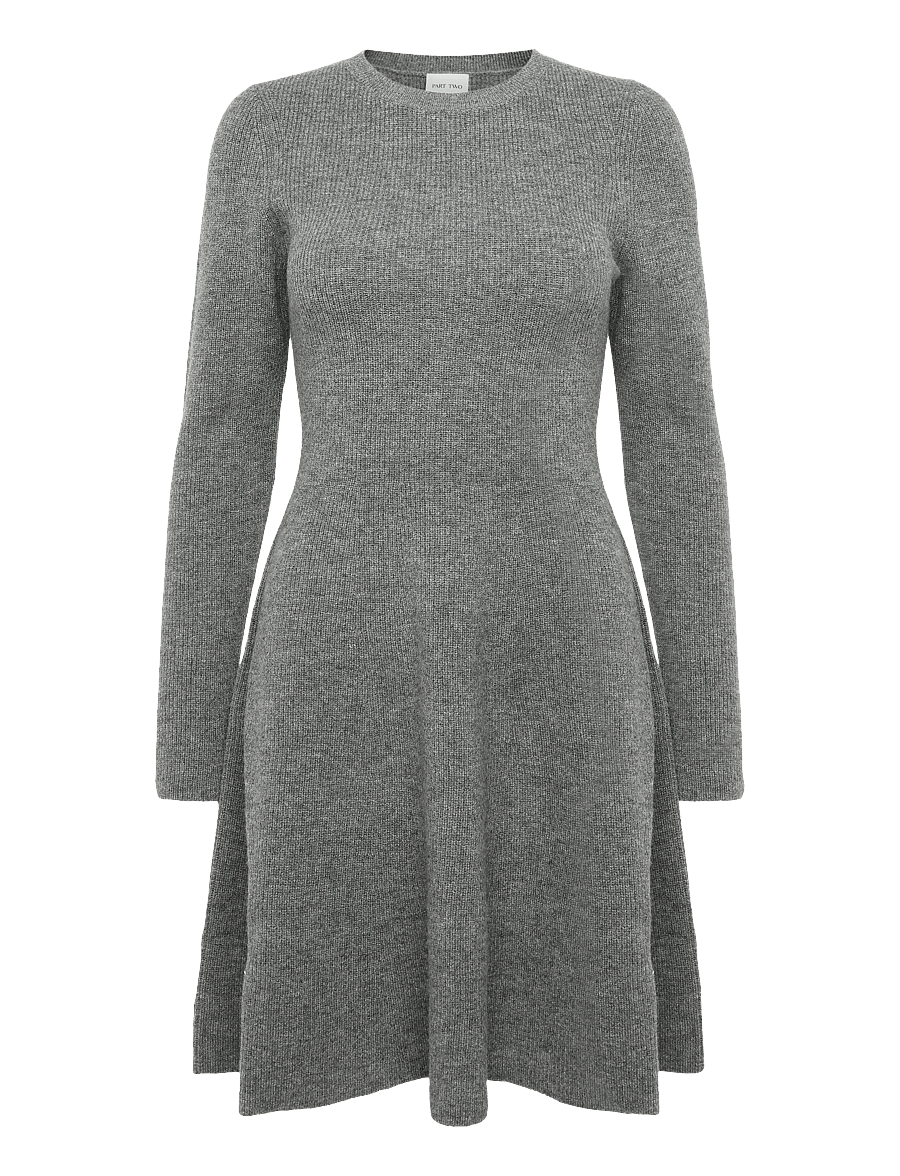 Part Two - CarnaPW Dress - strickkleider - medium grey melange - 0
