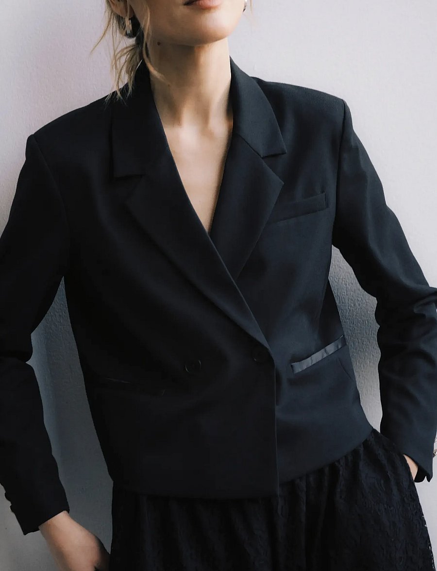 Part Two - DamlaPW Blazer - cropped-blazer - black - 3