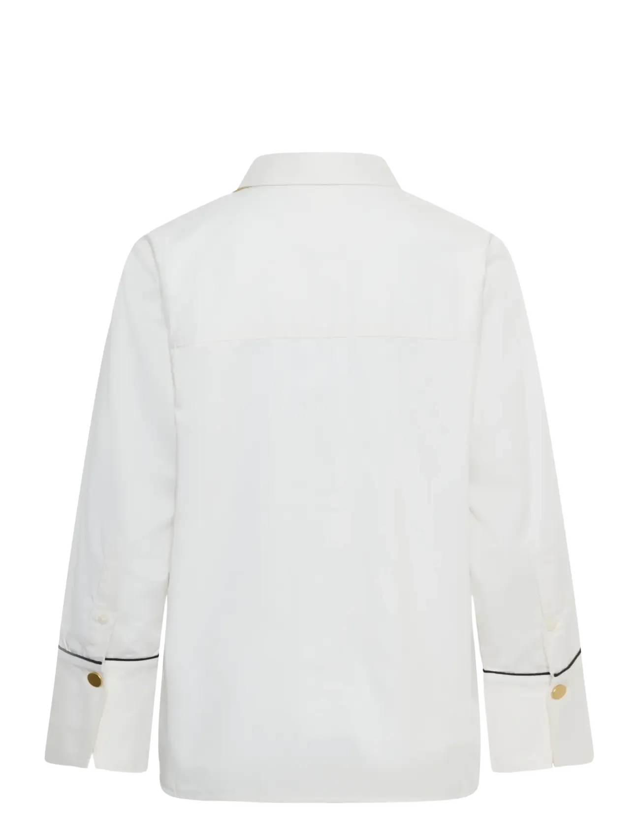 Part Two - DevrimPW Shirt - långärmade skjortor - white w black piping - 2