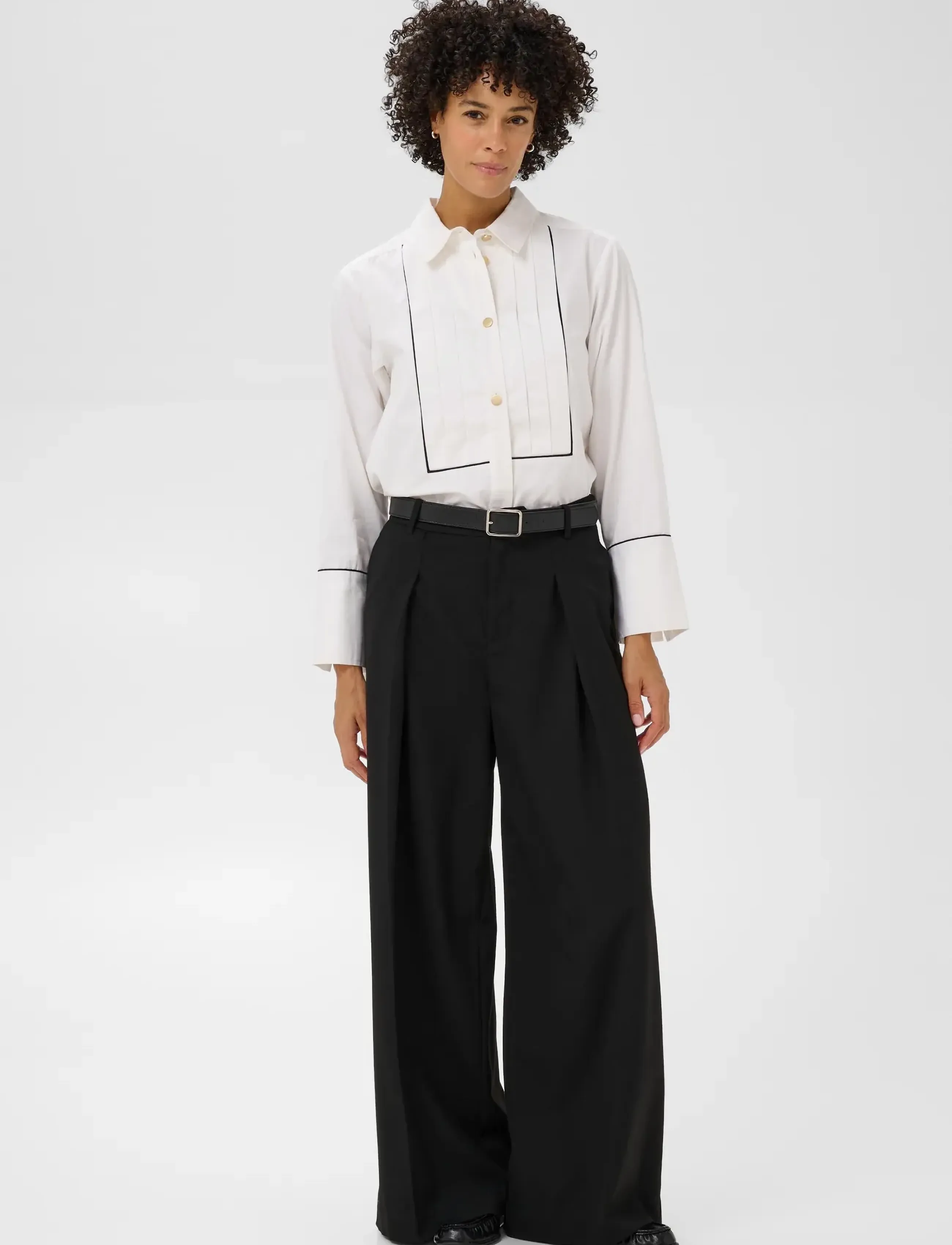 Part Two DevrimPW Shirt - Part Two - WHITE W BLACK PIPING / white