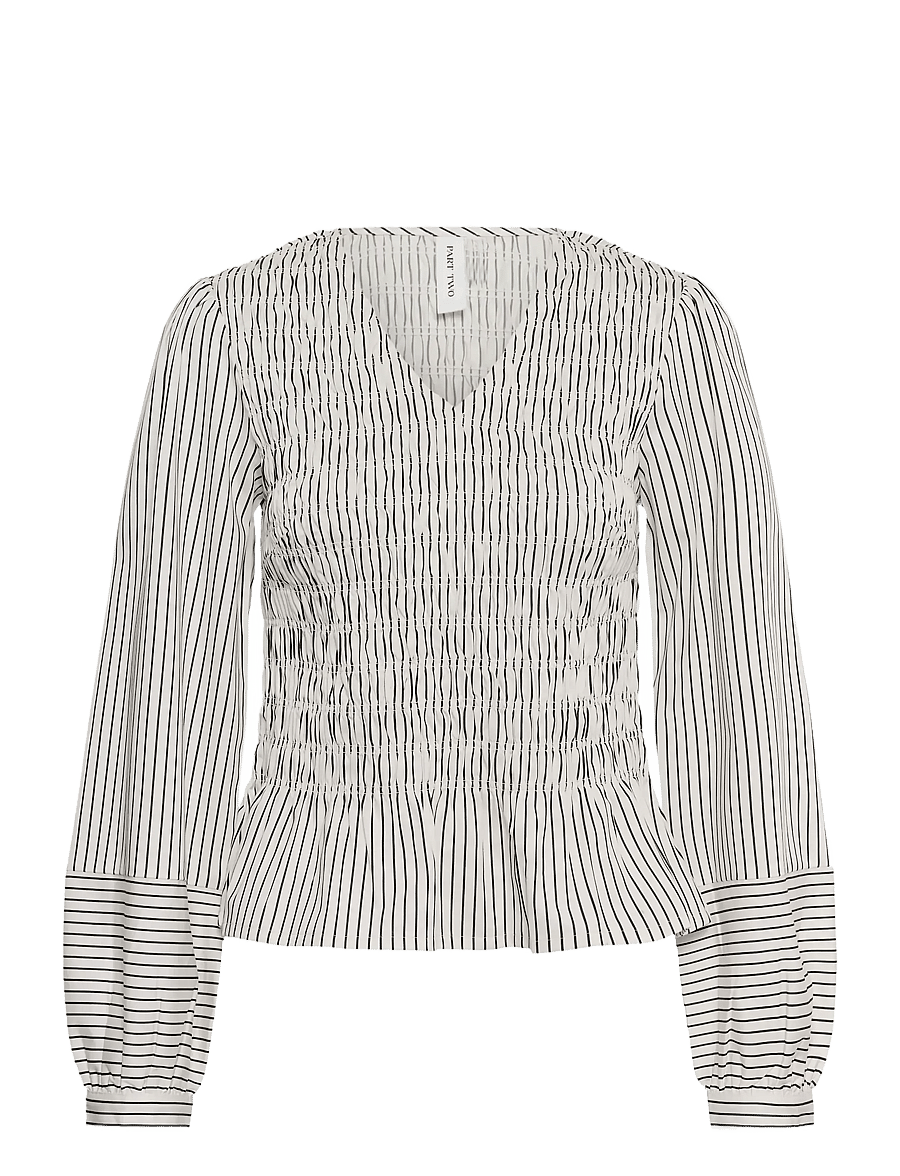 Part Two - DewaPW Blouse - long sleeved blouses - black stripe - 1