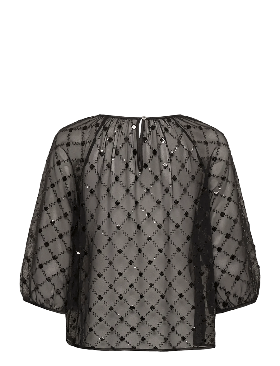 Part Two - DimkaPW Blouse - three-quarter-sleeved blouses - black placed sequins - 2