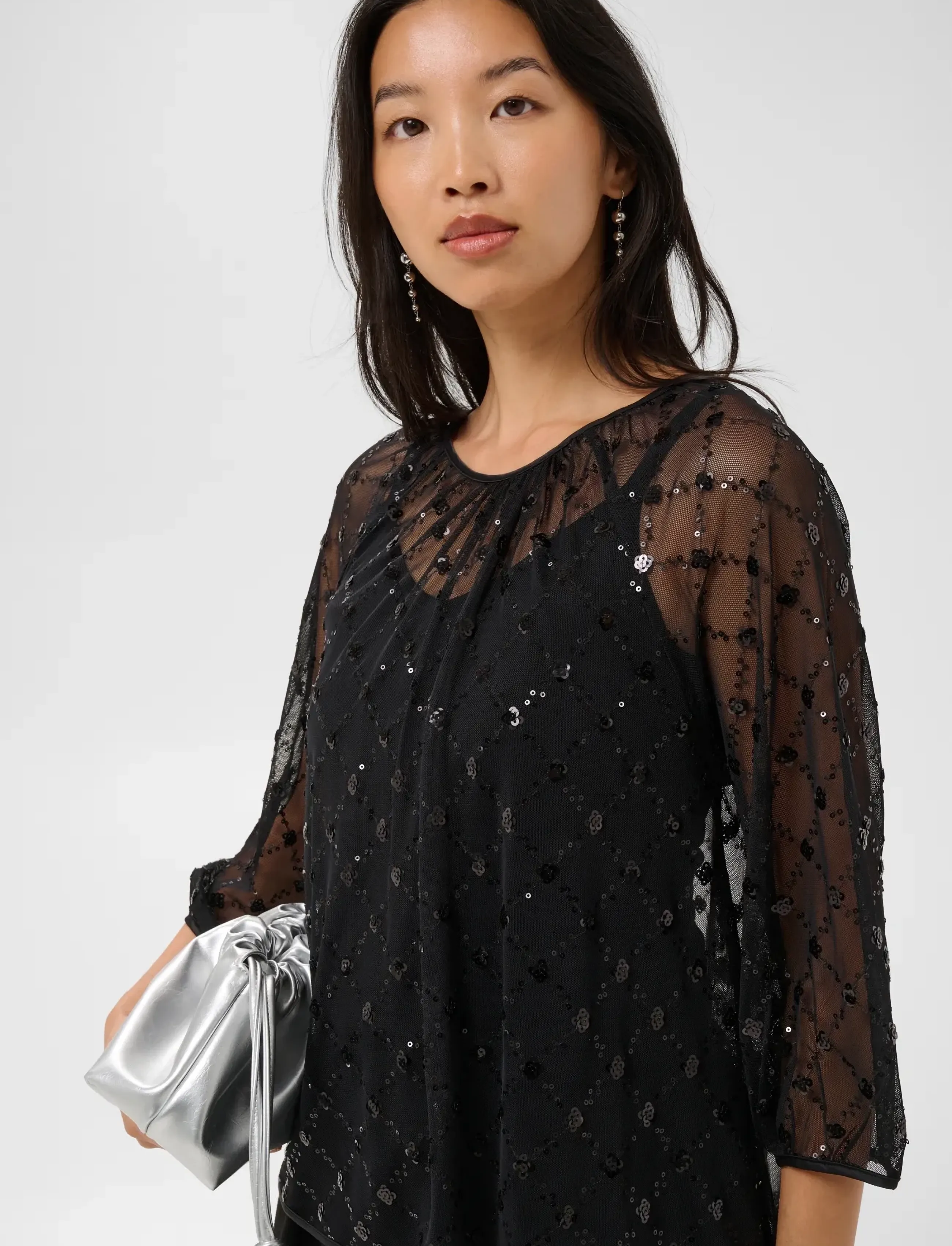 Part Two - DimkaPW Blouse - three-quarter-sleeved blouses - black placed sequins - 5