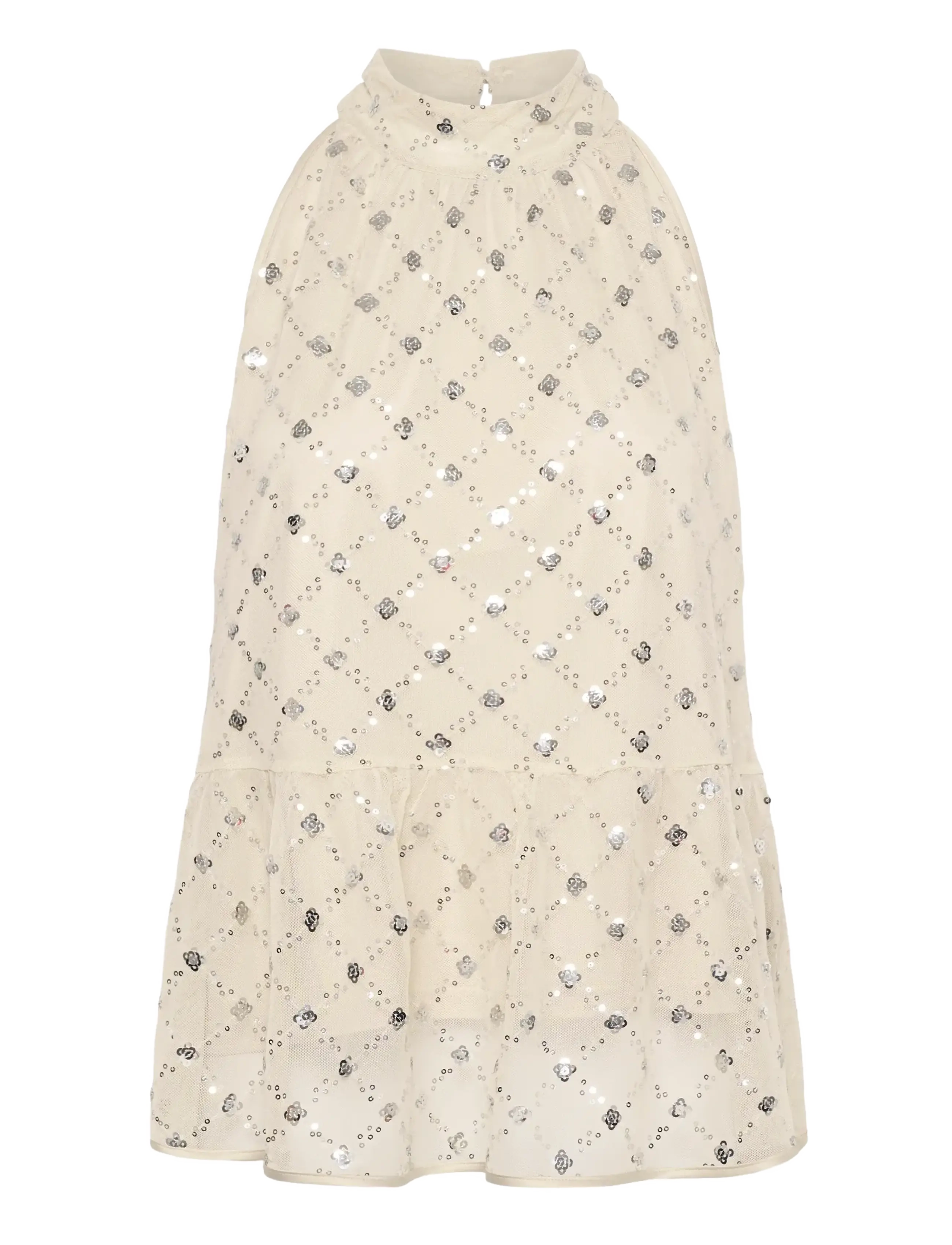 GREY METALLIC PLACED SEQUINS