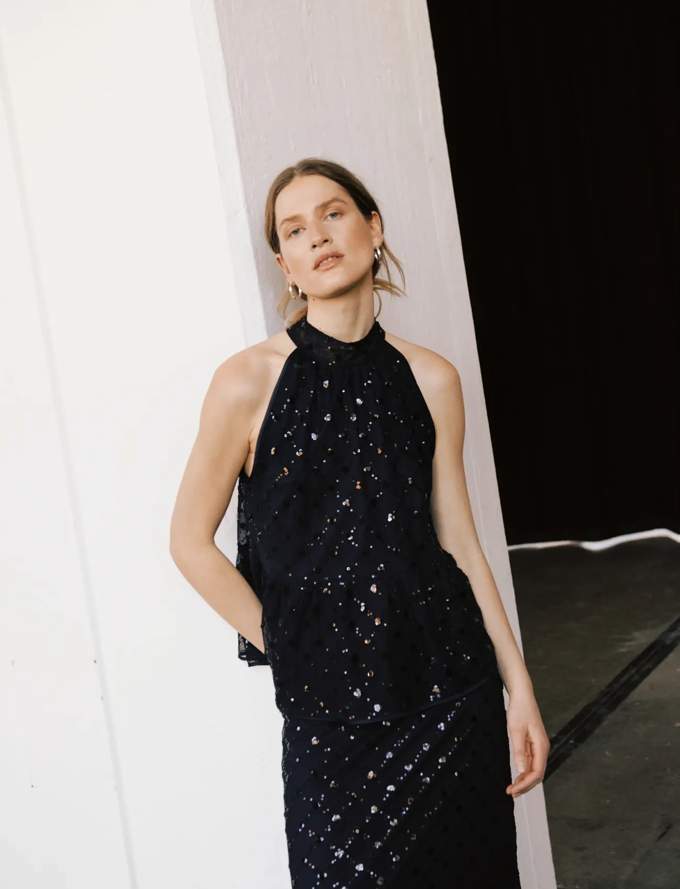 Part Two - DirtsaPW Top - special occasions - black placed sequins - 0