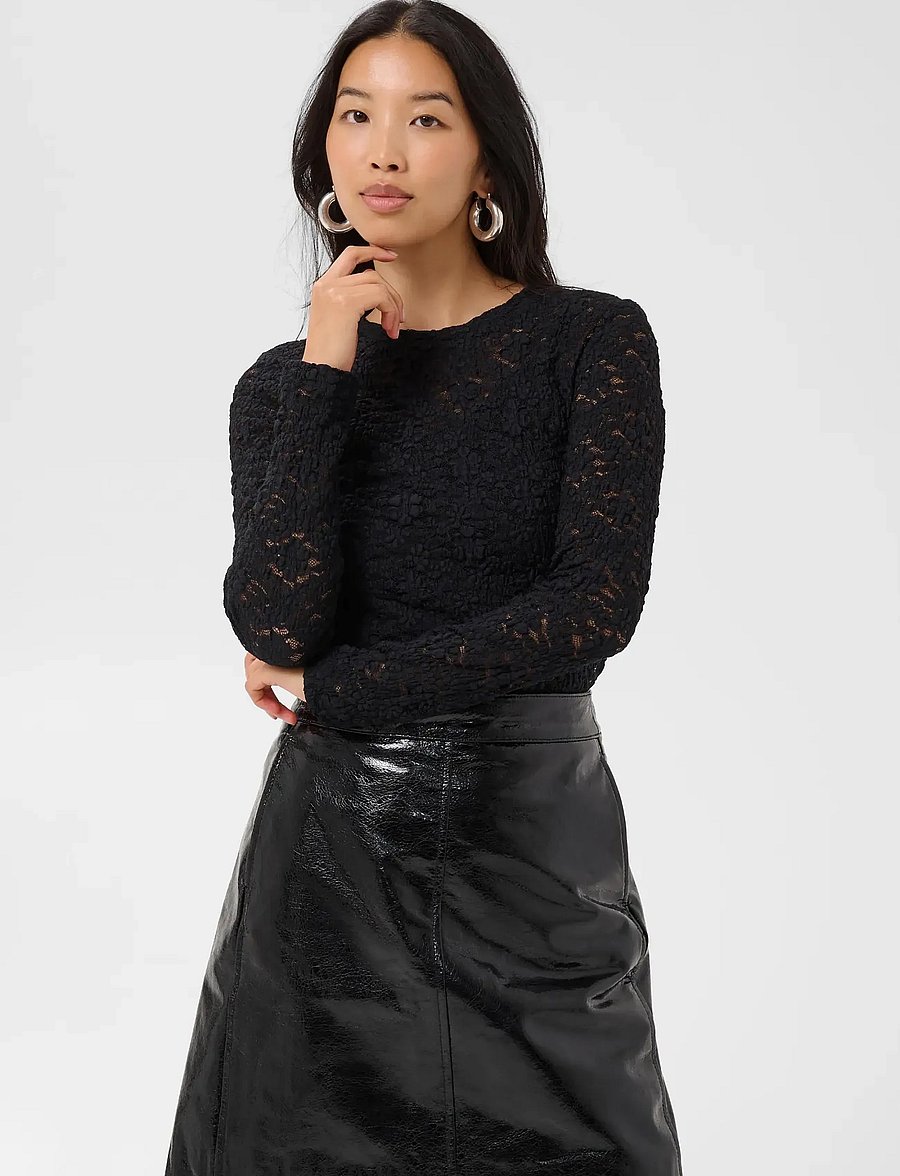 Part Two - VenetiaPW Tshirt - long-sleeved tops - black - 0