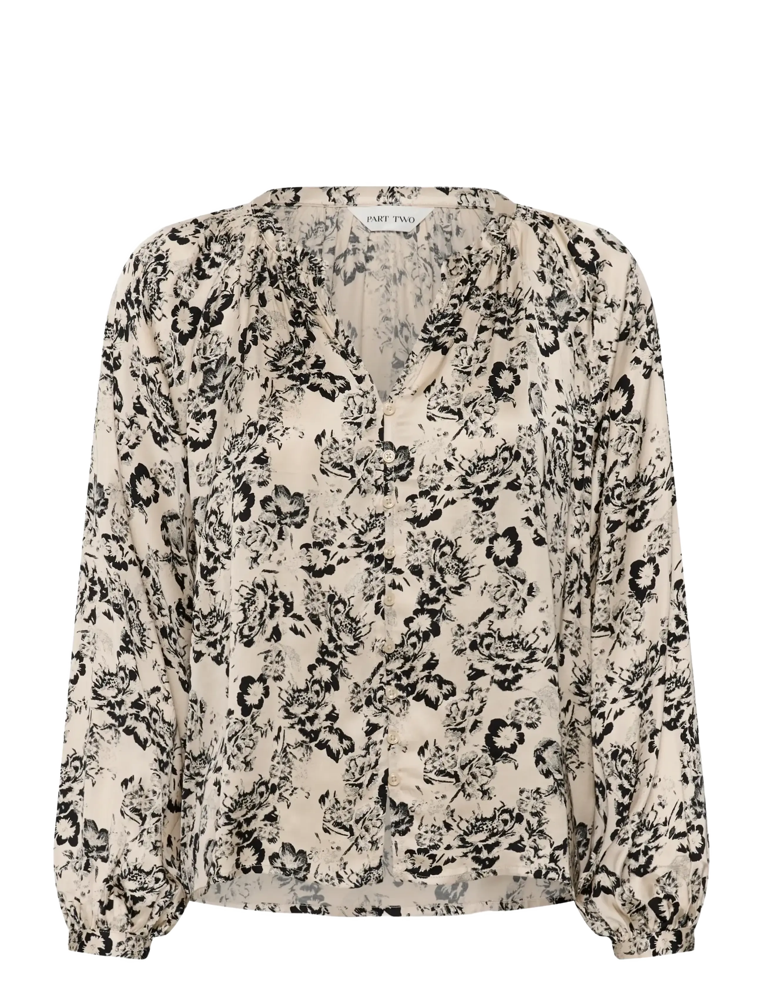 Part Two DoaaPW Blouse - Clothing - BLACK GRADIENT FLOWER / cream