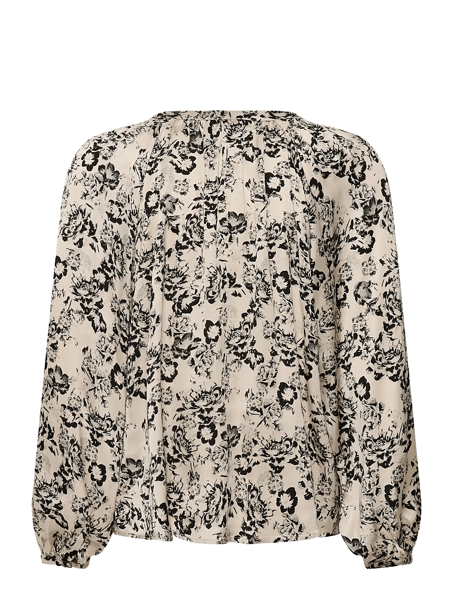 Part Two - DoaaPW Blouse - long sleeved blouses - black gradient flower - 2