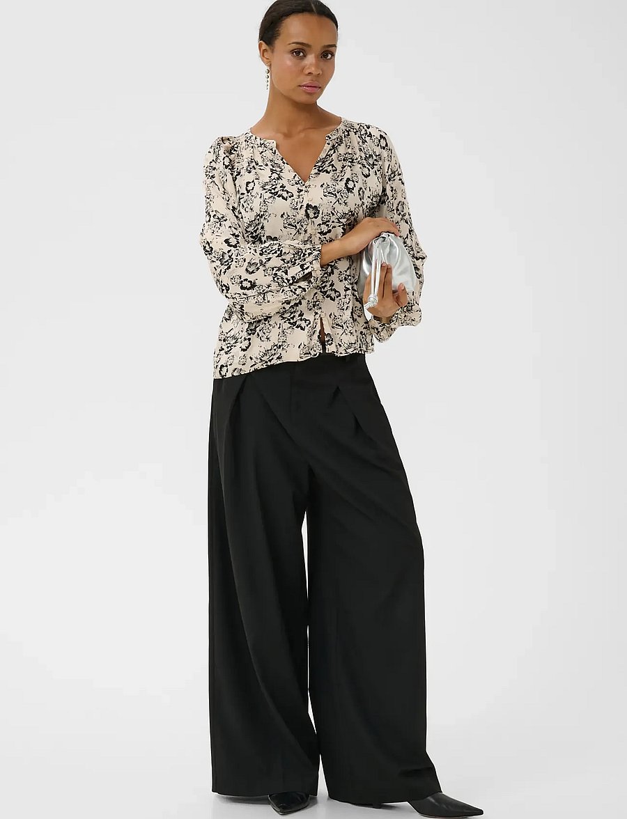 Part Two - DoaaPW Blouse - long sleeved blouses - black gradient flower - 3