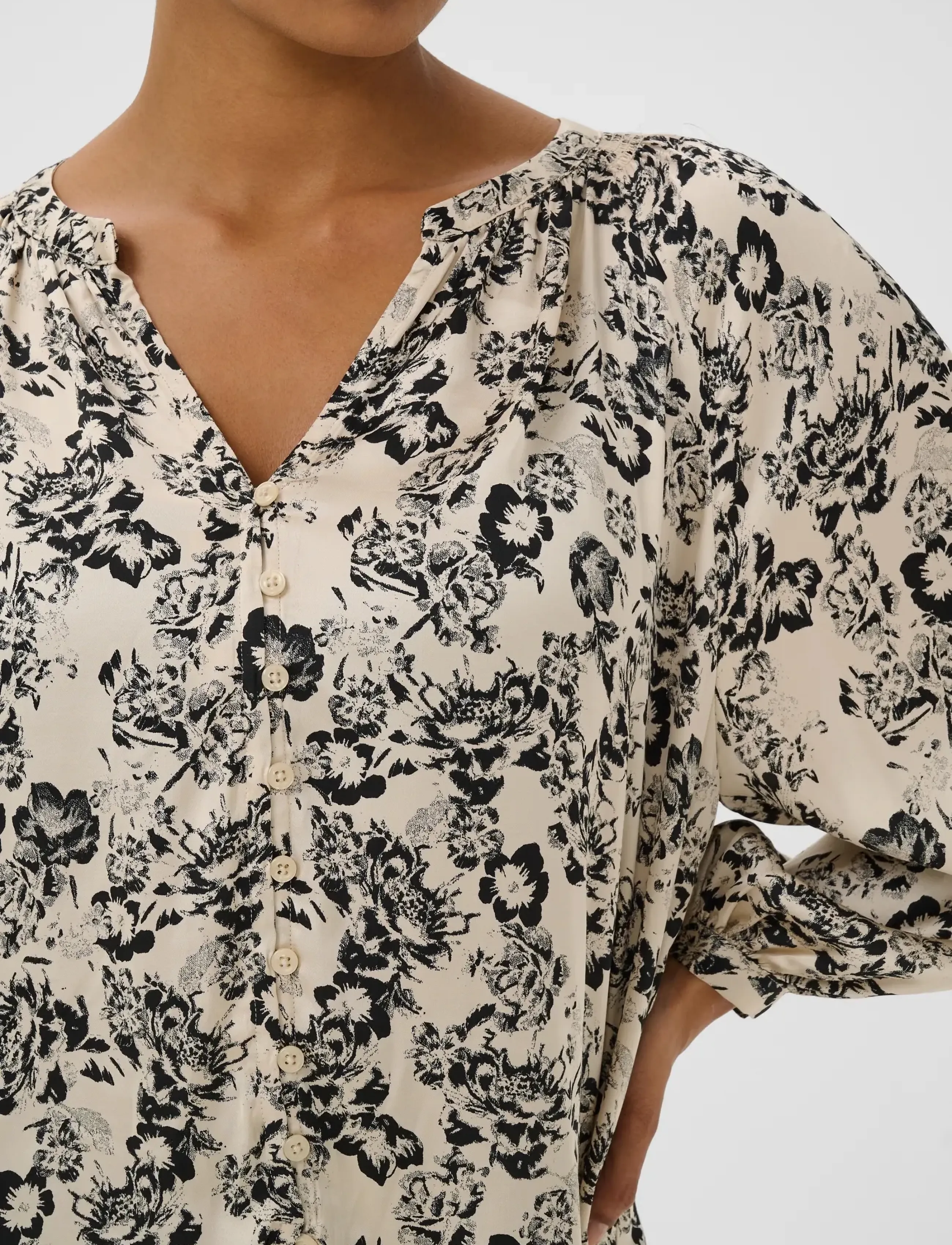 Part Two - DoaaPW Blouse - long sleeved blouses - black gradient flower - 5