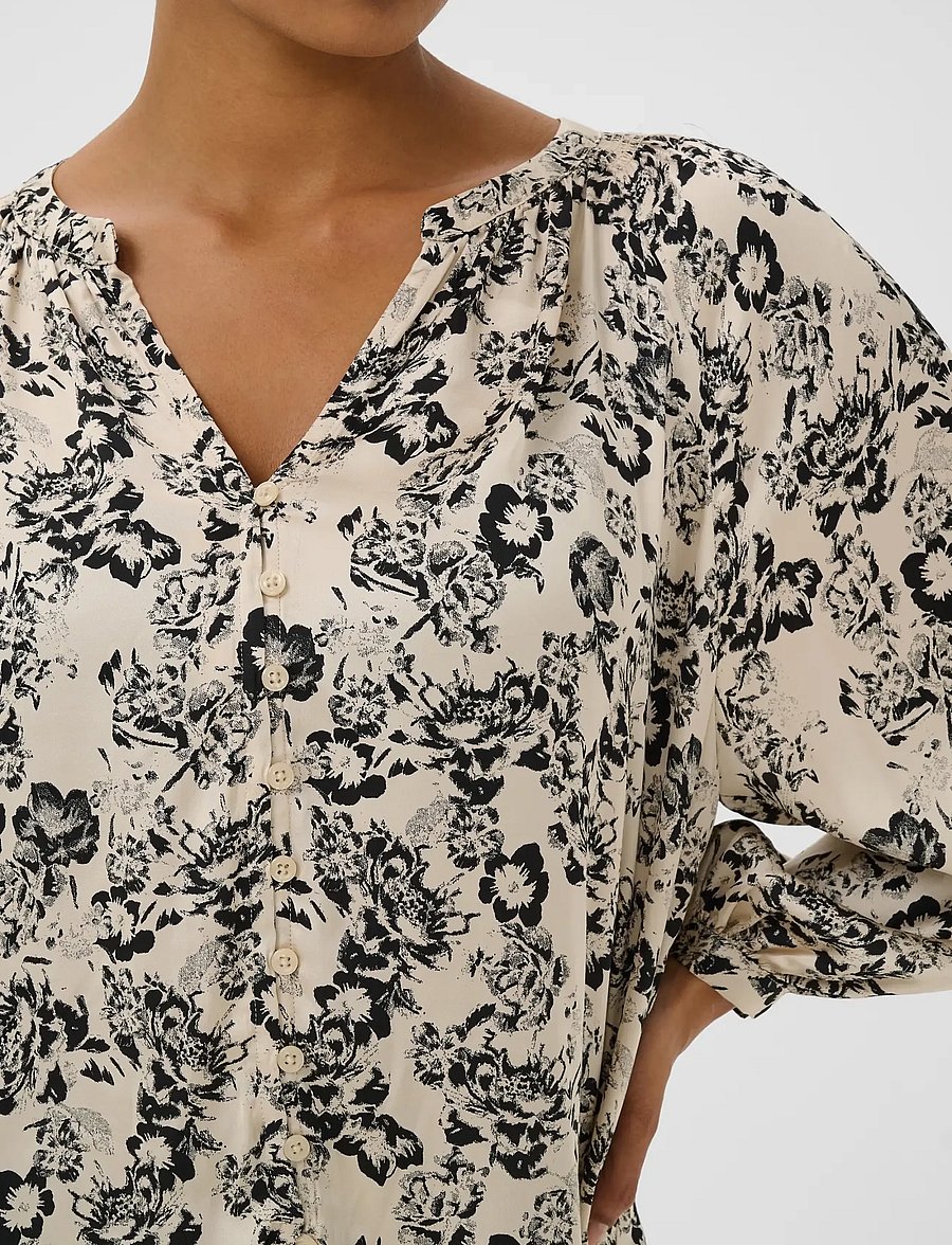 Part Two - DoaaPW Blouse - long sleeved blouses - black gradient flower - 5