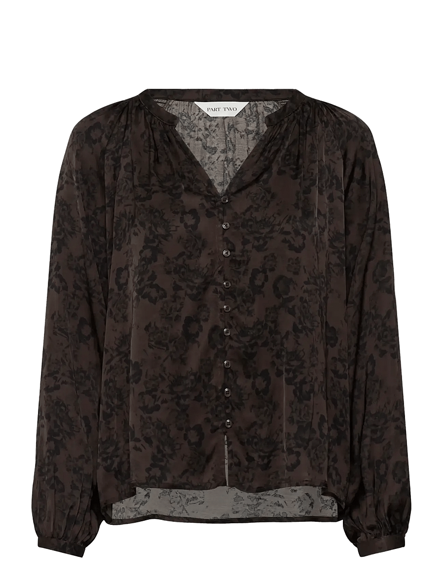 Part Two - DoaaPW Blouse - langærmede bluser - brown gradient flower - 1