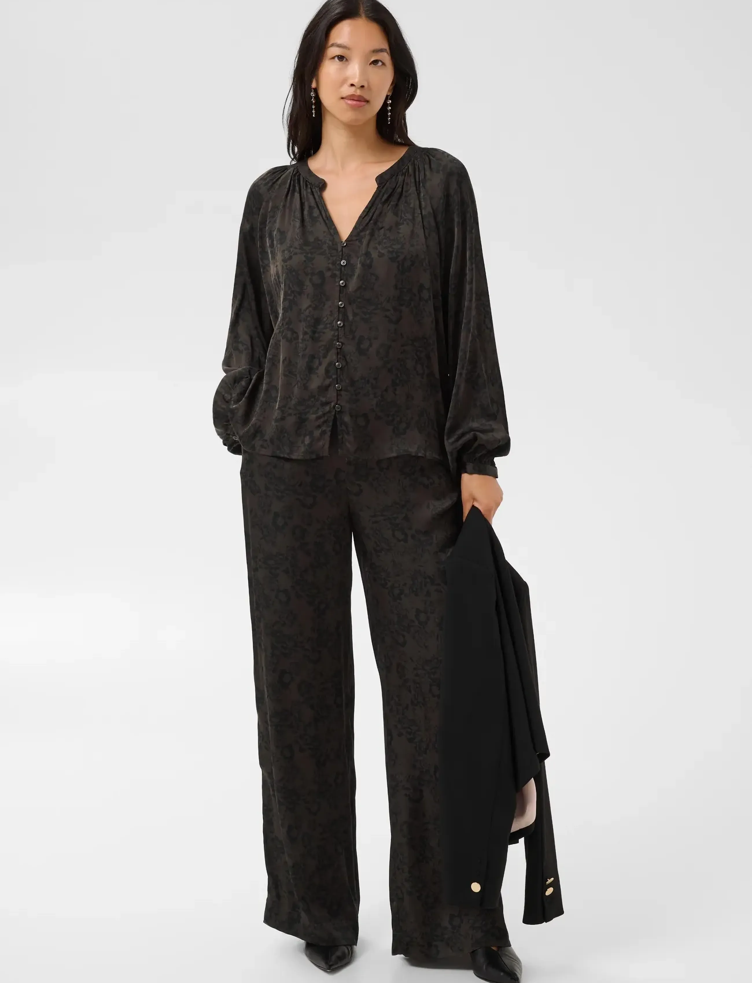 Part Two - DoaaPW Blouse - langærmede bluser - brown gradient flower - 3