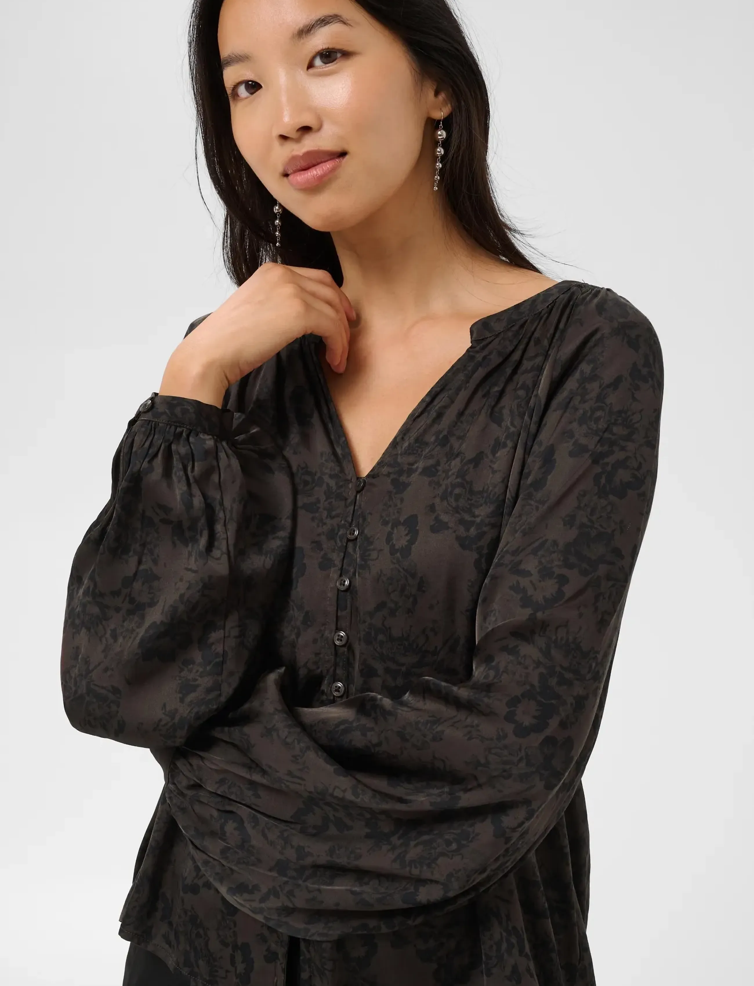 Part Two - DoaaPW Blouse - langærmede bluser - brown gradient flower - 5