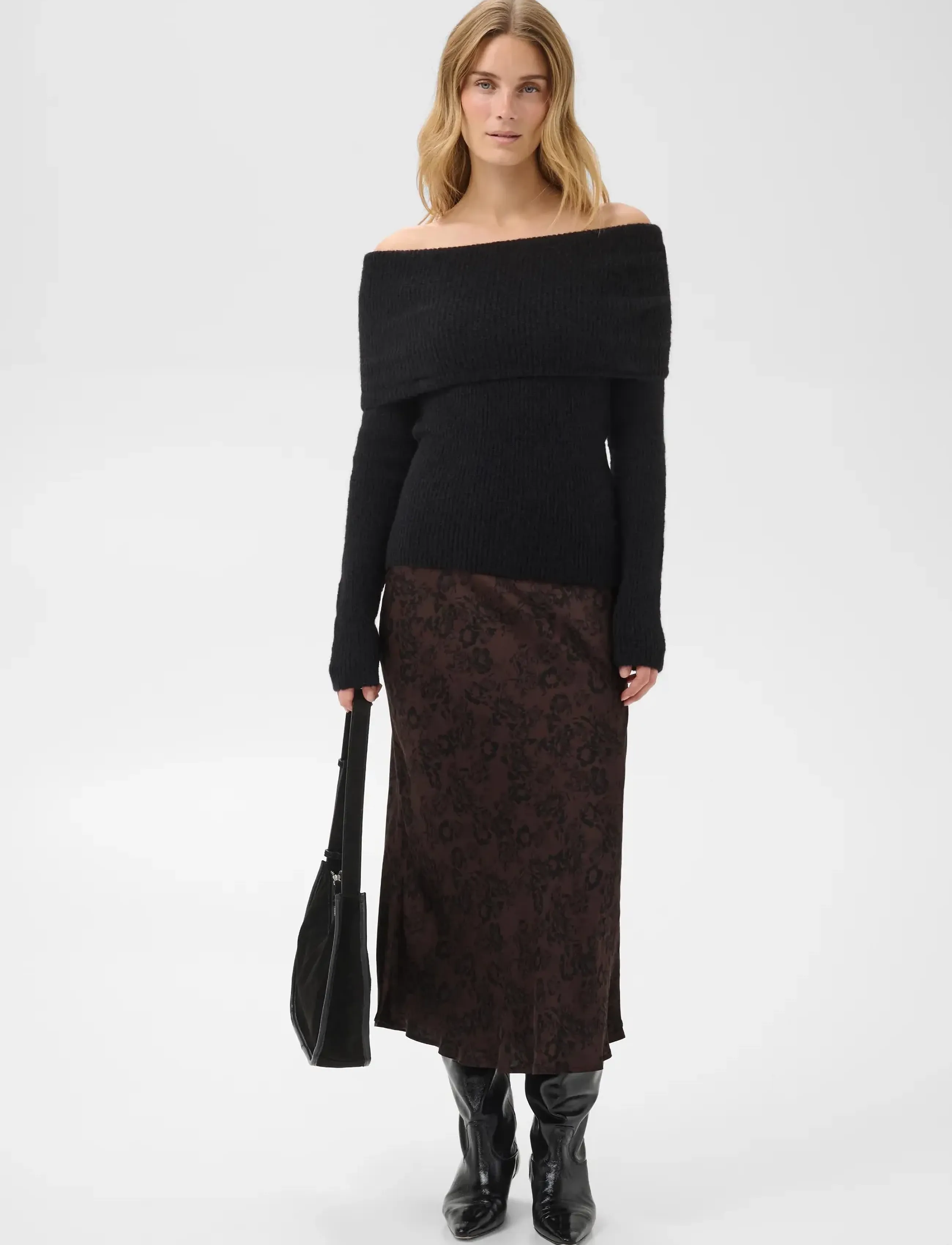 Part Two - CandicePWskirt - midi skirts - brown gradient flower - 3