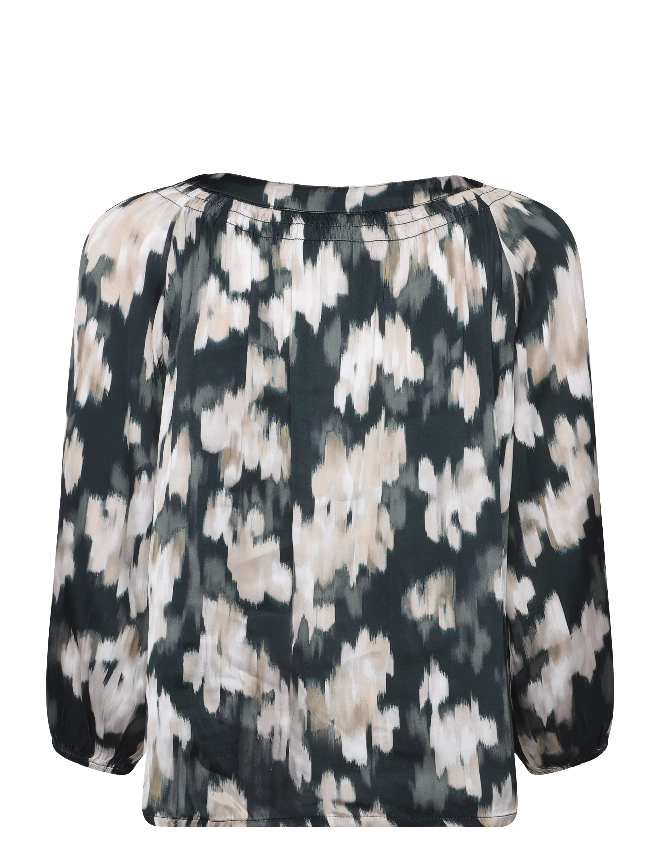 Part Two - CatinPW Blouse - langærmede bluser - green blurred flower print - 1