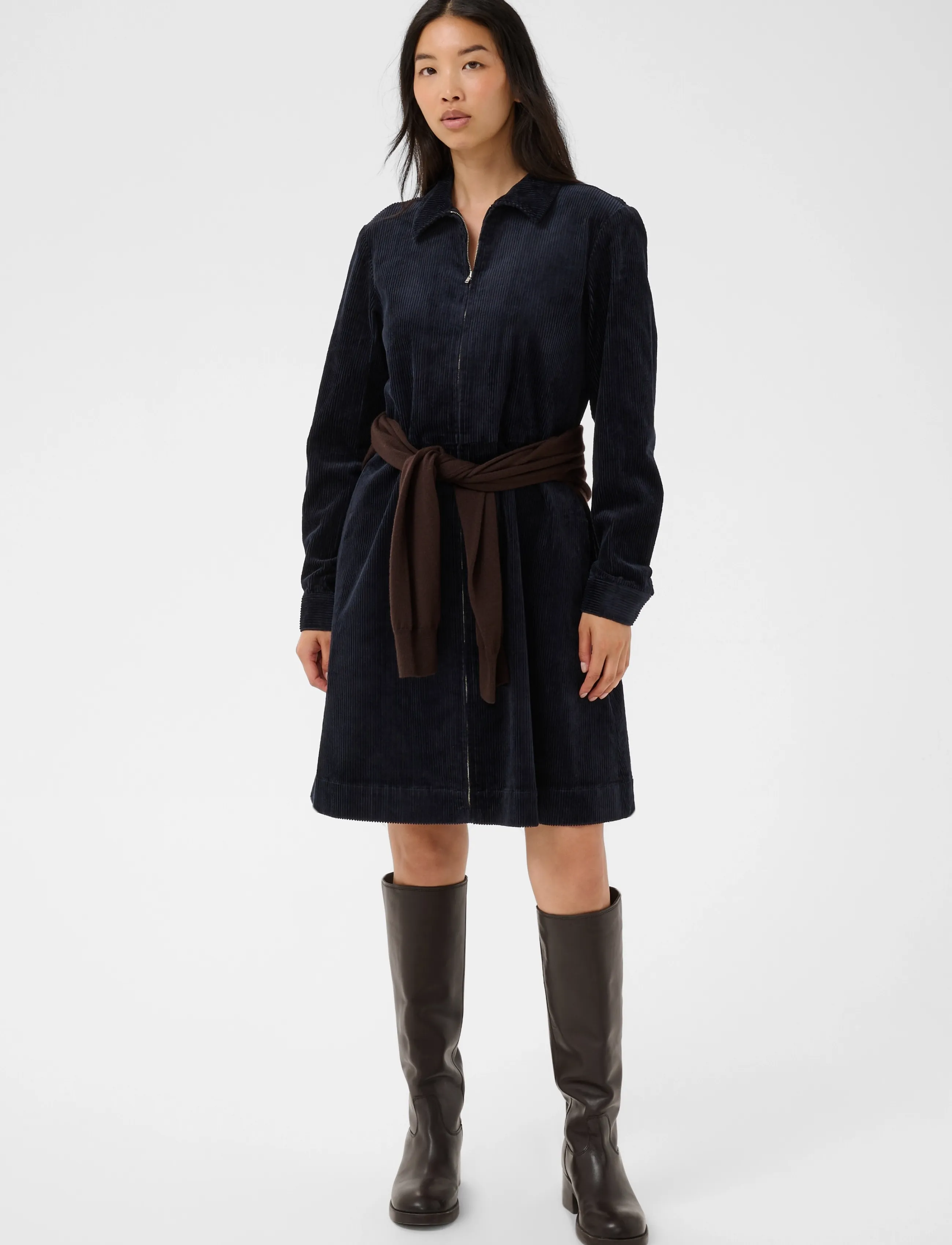 Part Two Eyvoranpw Dress, Damen, Cordkleid, Marineblau, Gr.44