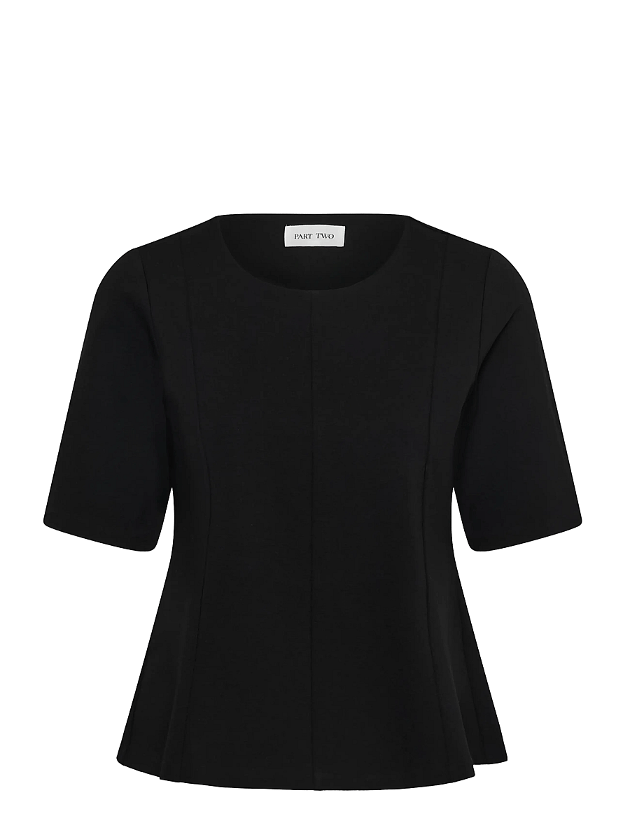 Part Two - CansuPW Peplum blouse - kurzärmelige blusen - black - 1