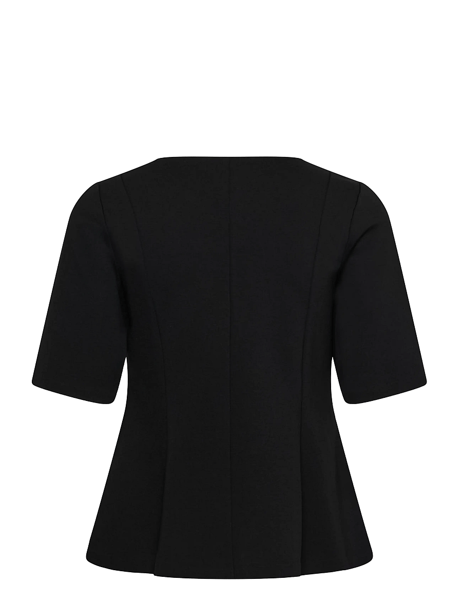 Part Two - CansuPW Peplum blouse - kurzärmelige blusen - black - 2