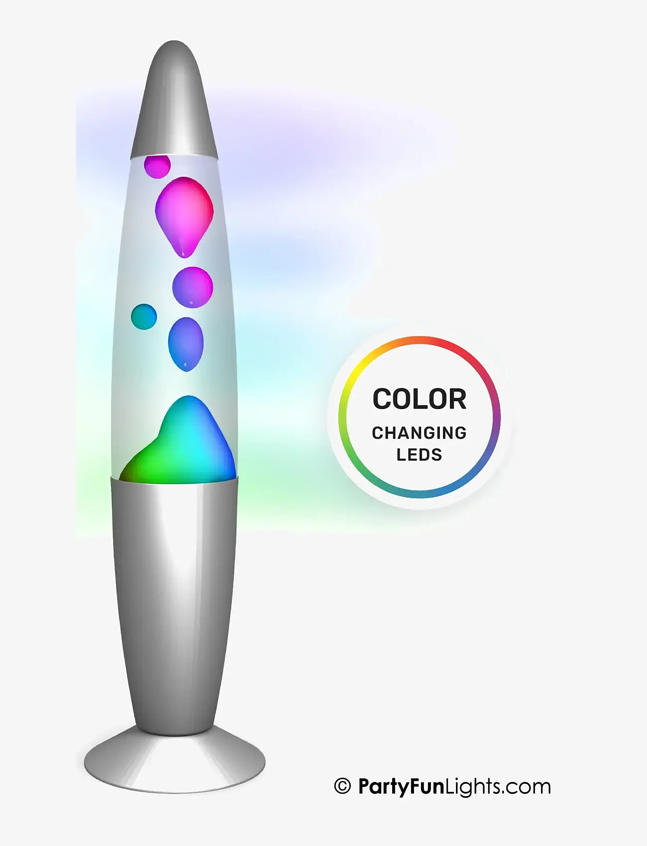Party Fun Lights - Color Changing LED Lava Lamp H: 34cm - køb efter pris - black - 0